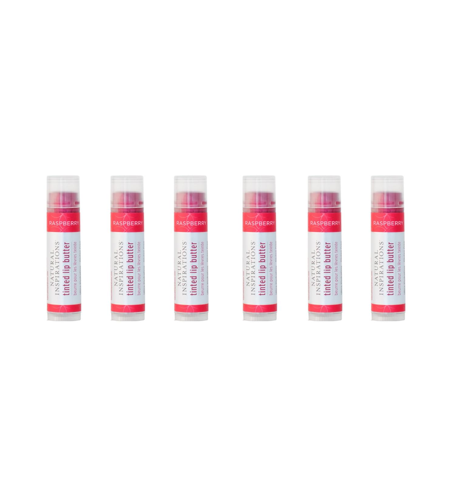 Natural Inspirations Moisturizing Tinted Lip Butter 6 Piece Set Raspberry