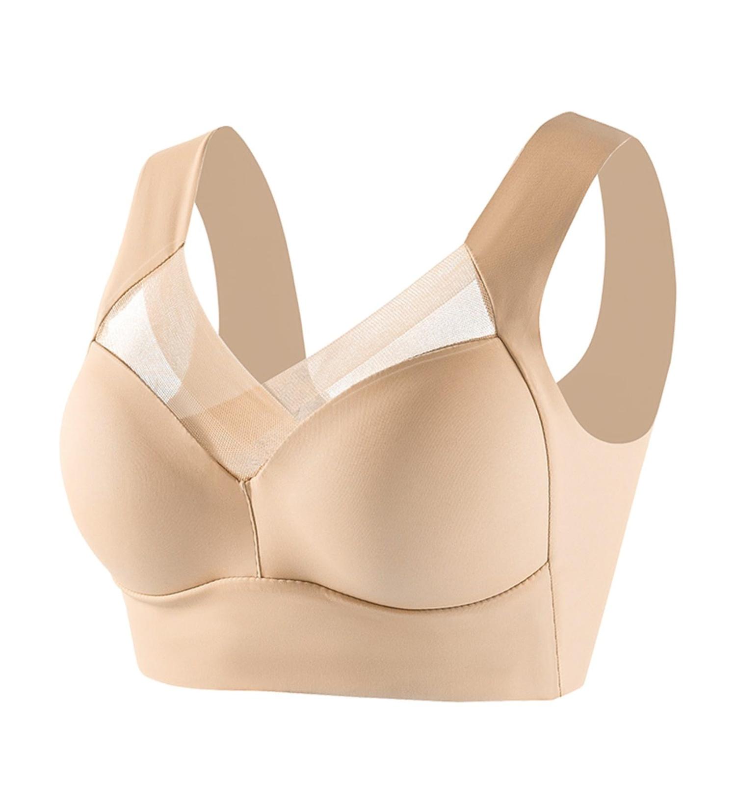 Christmas 2024 Women's Bra - New Large Adjustable Beige BH Yoga Outfit with Side Folds & Thin Design - Perfect for Comfort & Style - Buy Online on GoSupps.com