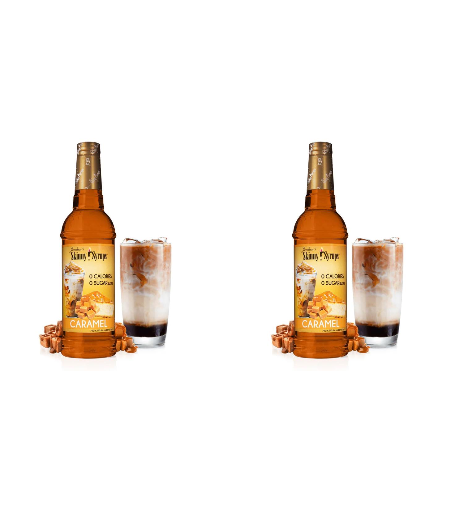 Value Bundle: Skinny Syrup - Caramel - Sugar Free Coffee Syrup - Syrup for Coffee and Iced Coffee and Baking - Sirop Pour Cafe - Healthy Snacks for Adults - Diabetic Snacks - 2 Pack