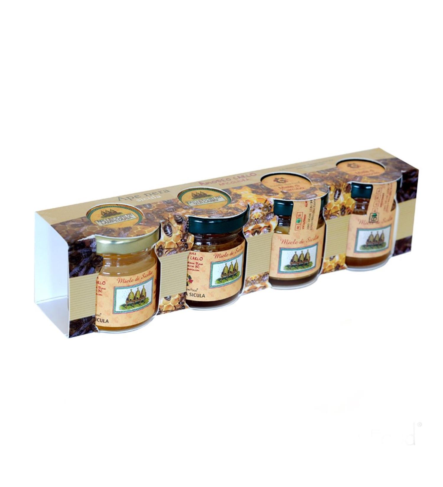 Sicilian Black Bee Winter Honey Tasting Set 40g x 4