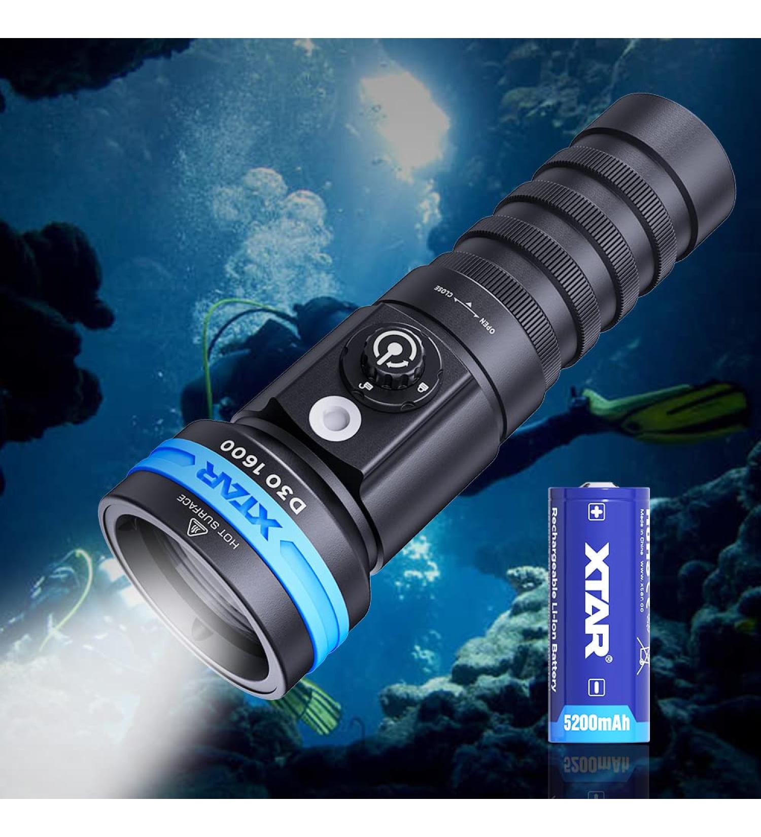 XTAR D30 1600 Lumens Scuba Diving Video Light | Multi-Color LED Underwater Flashlight - Buy Online on GoSupps.com