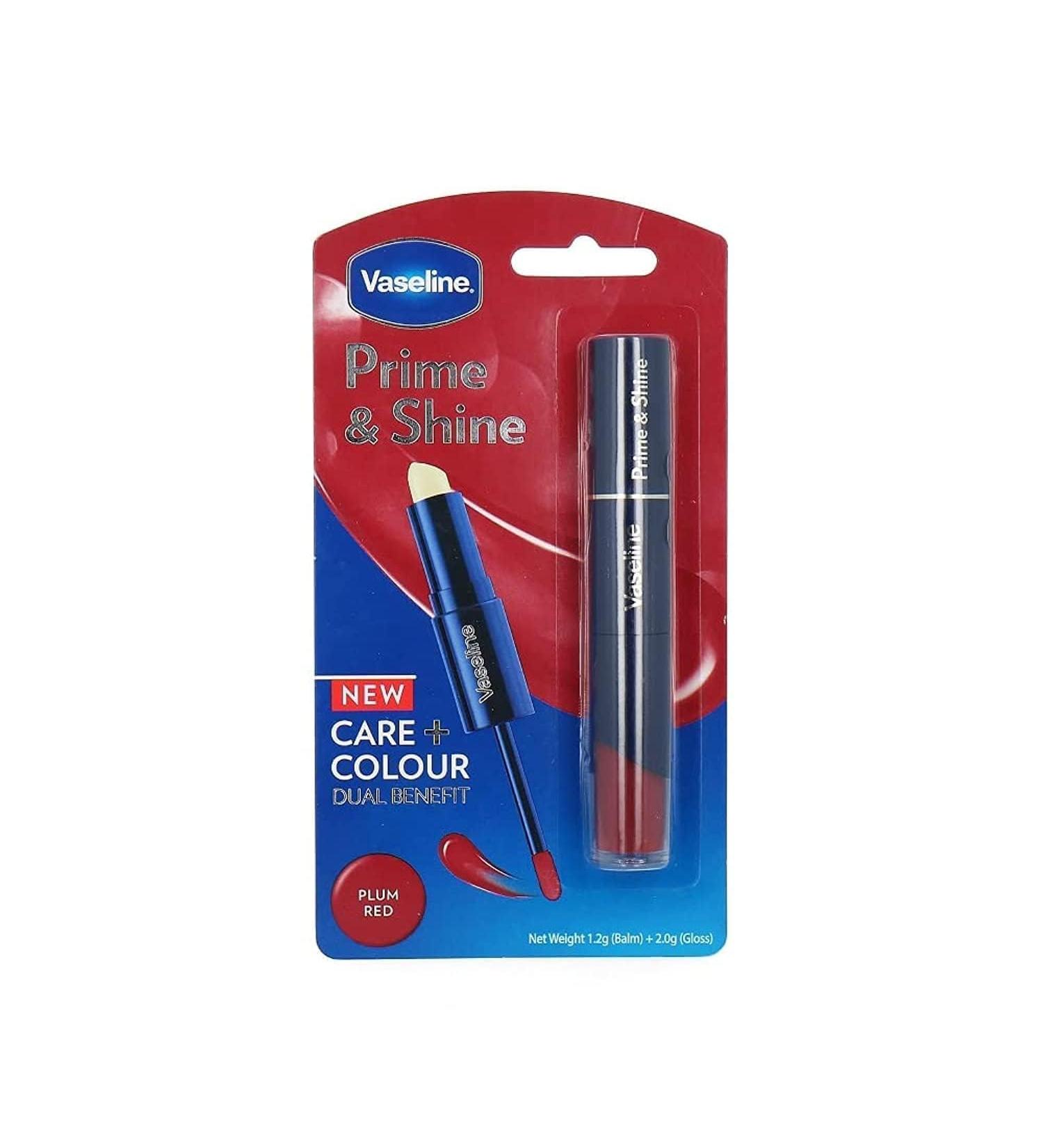 Vaseline prime and shine plum red