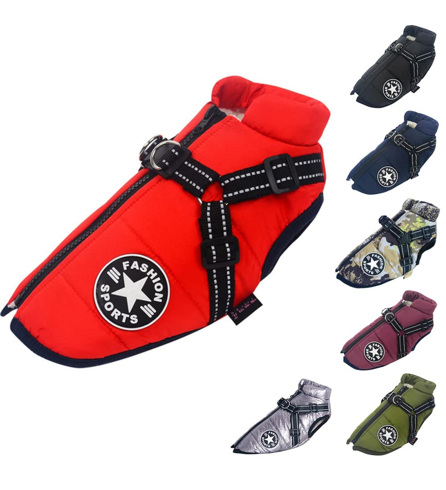 Buy Waterproof Dog Vest & Coat - Warm Winter Soft Harness in 9 Colors | 3XL Red Dog Apparel - Buy Online on GoSupps.com