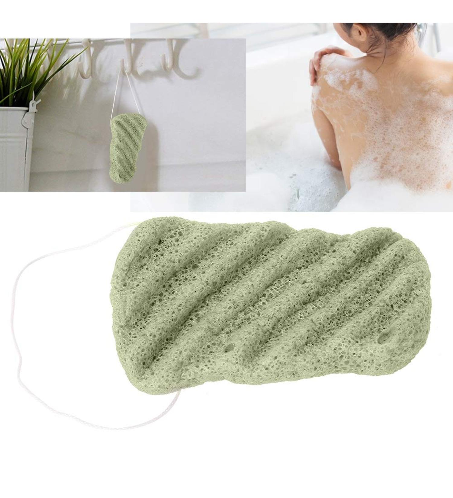 Konjac Bathing Peeling Sponge - 3 Pieces Gentle Natural Cleaning Body Massage Tool (Green) | Pure & Eco-Friendly - Buy Online on GoSupps.com
