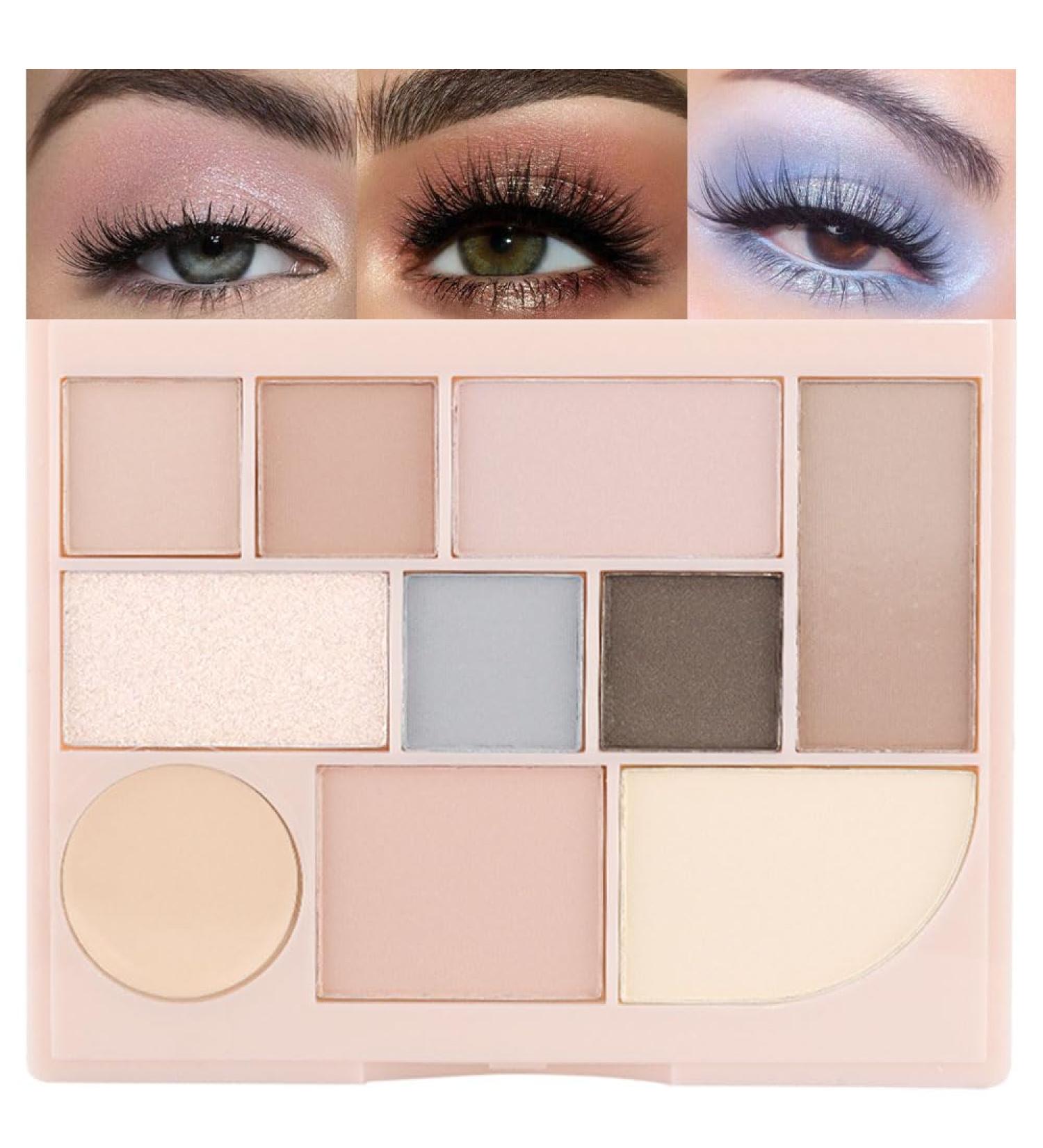 Shimmer Matte Eyeshadow Palette - Longwearing Highly Pigmented Beige & Gold Glitter | International Shipping Available - Buy Online on GoSupps.com