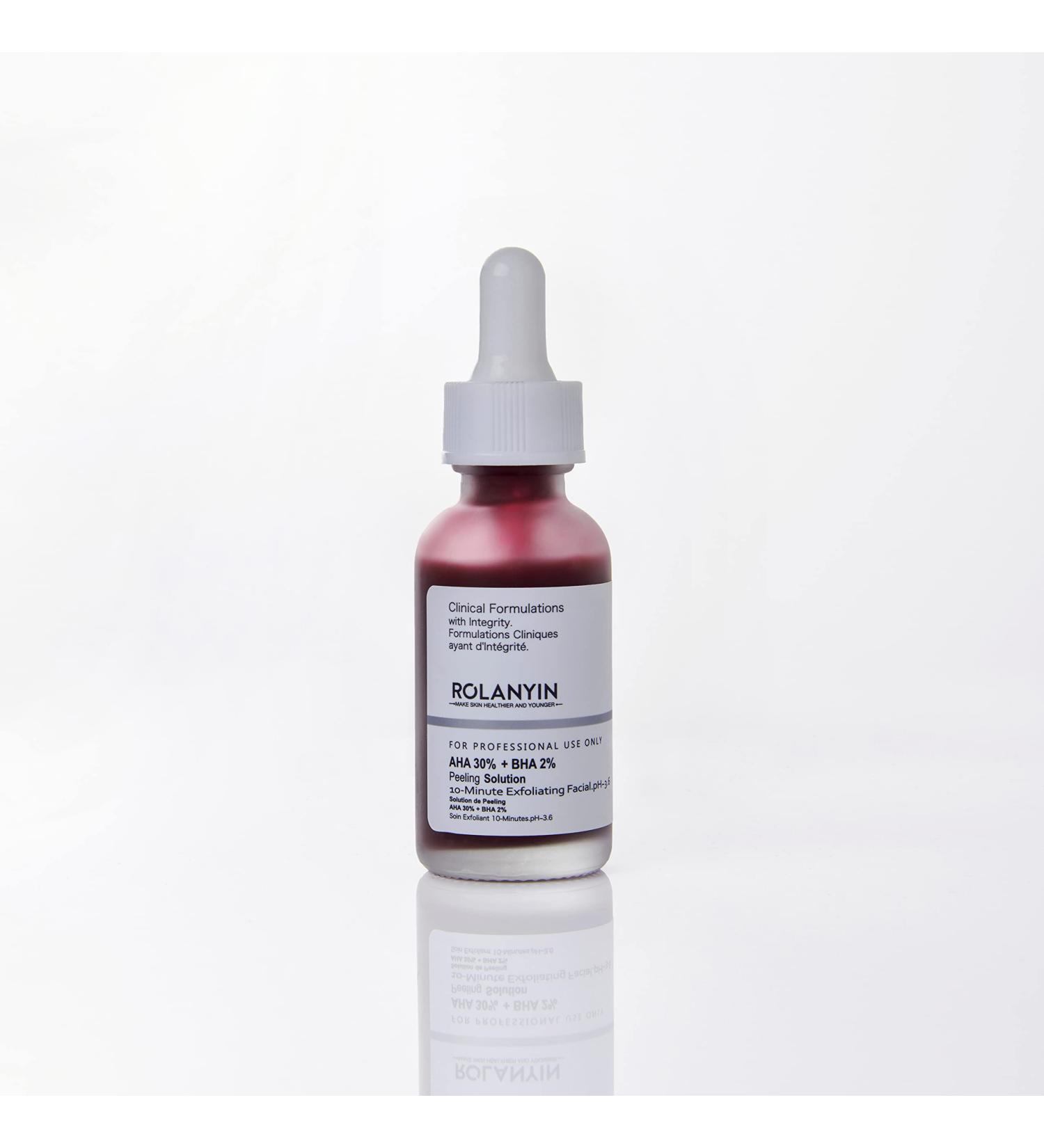 Rolanyin AHA 30% + BHA 2% Exfoliating Facial Serum 30ml - Blemish Fighting & Pore Minimizing Formula - Buy Online on GoSupps.com