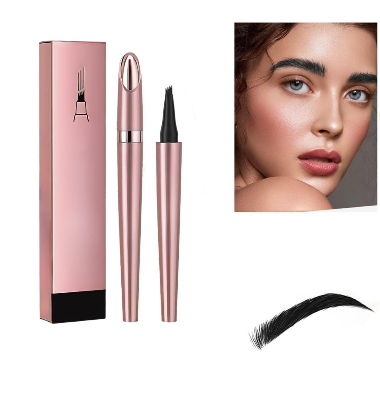 2024 New Magic Eyebrow Pencil - 4 Fork Tip 3D Waterproof Microblading Eyebrow Pencil Contouring Pen Magic Eyebrow Pencil Long-Lasting Natural Fine Stroke Eyebrow Pencil (Black) - Buy Online on GoSupps.com