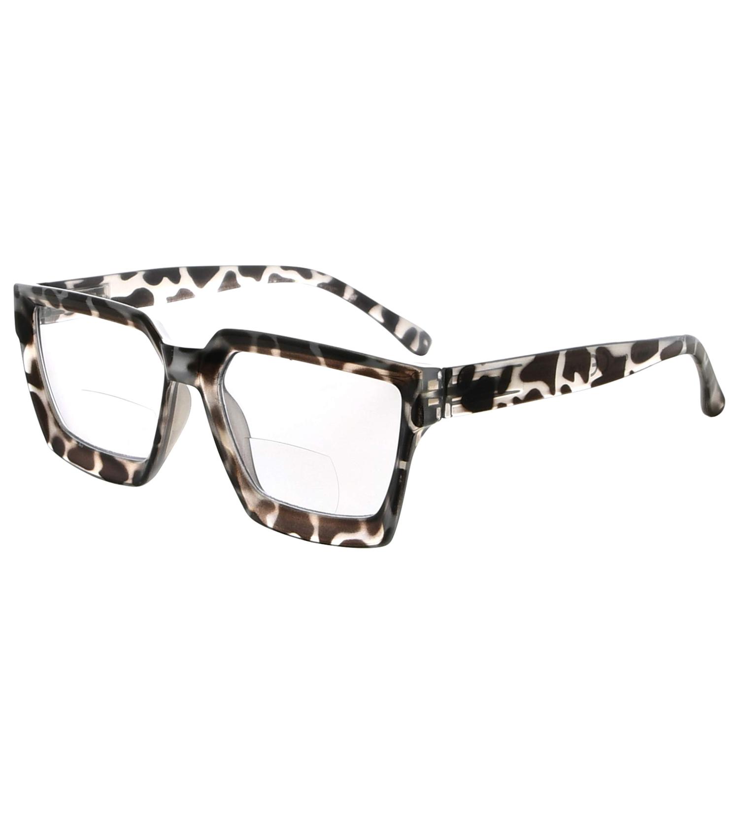Buy Eyekepper Bifocal Reading Glasses for Women - Stylish Oversize Frame Clear Lens - Grey/Tortoise +2.50 Diopters - International Shipping Available - Buy Online on GoSupps.com