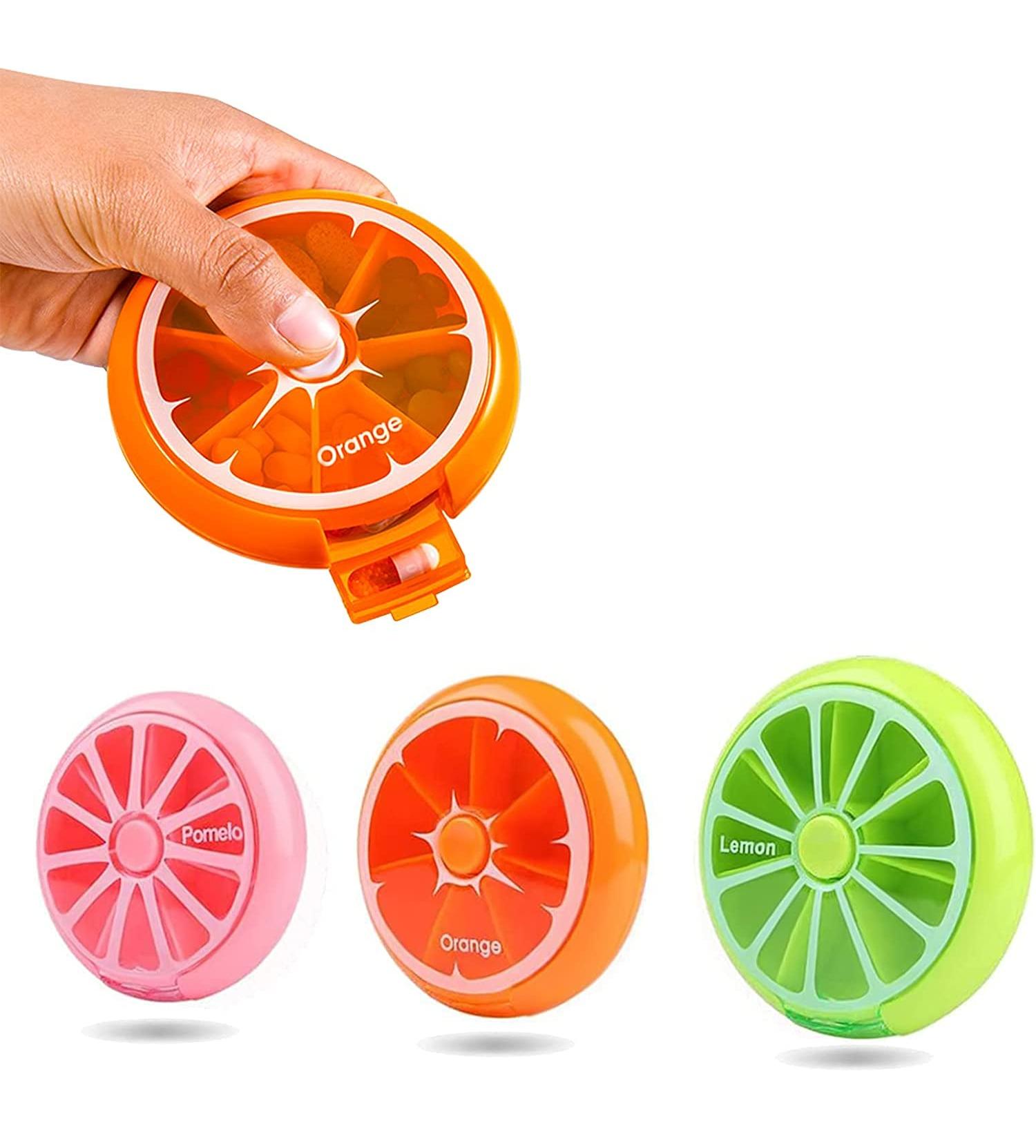 Weekly Pill Box - Cute Round Travel Organizer with 7 Compartments (Pack of 3) Perfect for International Use - Buy Online on GoSupps.com
