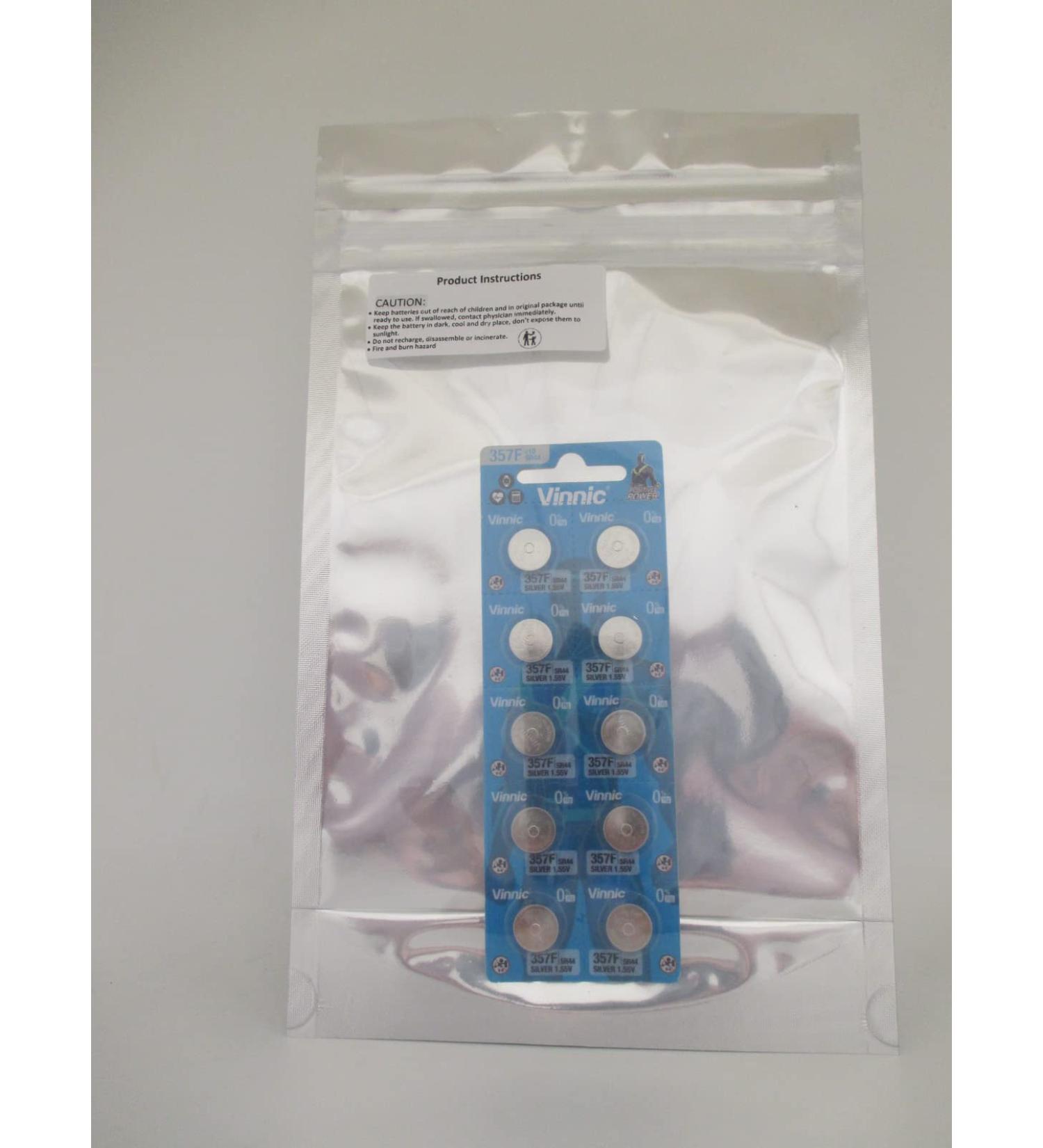 Vinnic Watch Battery 1.5V Silver Oxide 357 SR44 SR44SW 10 Pack