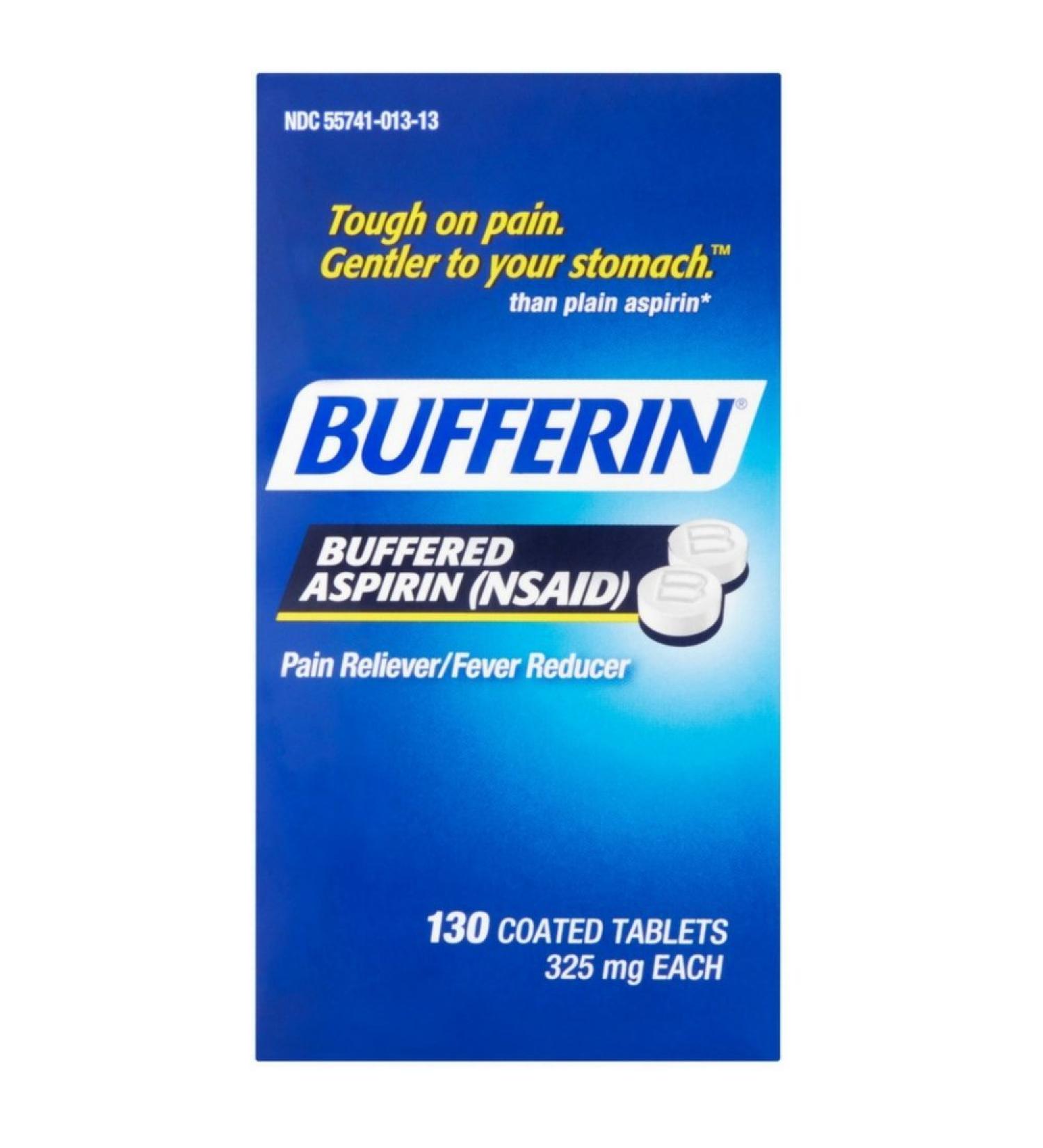 Bufferin Buffered Aspirin Coated Tablets 130 ea - Pain Reliever/Fever Reducer - Buy Online on GoSupps.com