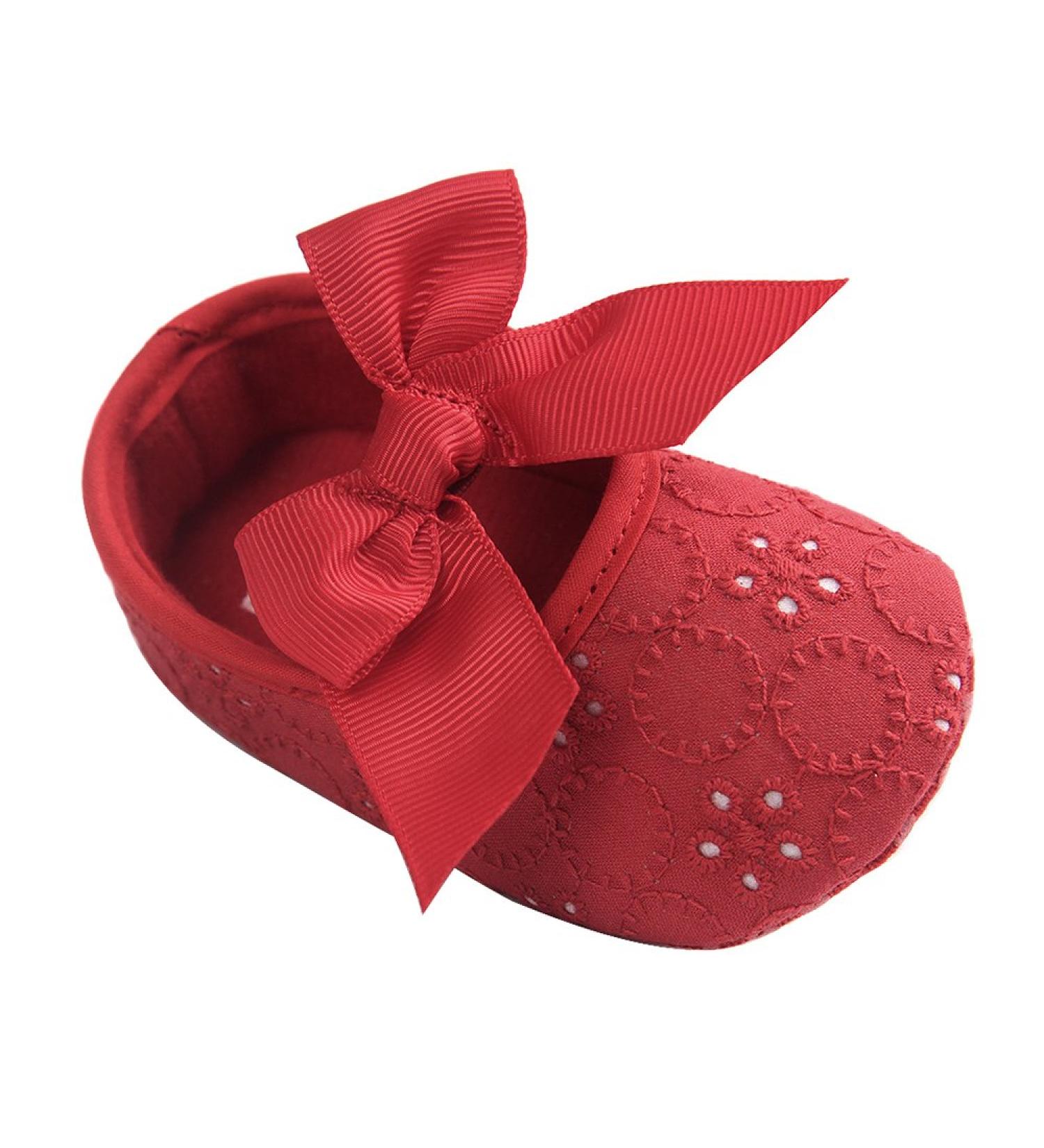 LACOFIA Baby Girls Christening Shoes 12-18 Months Anti-Slip Prewalkers - Red - Buy Online on GoSupps.com
