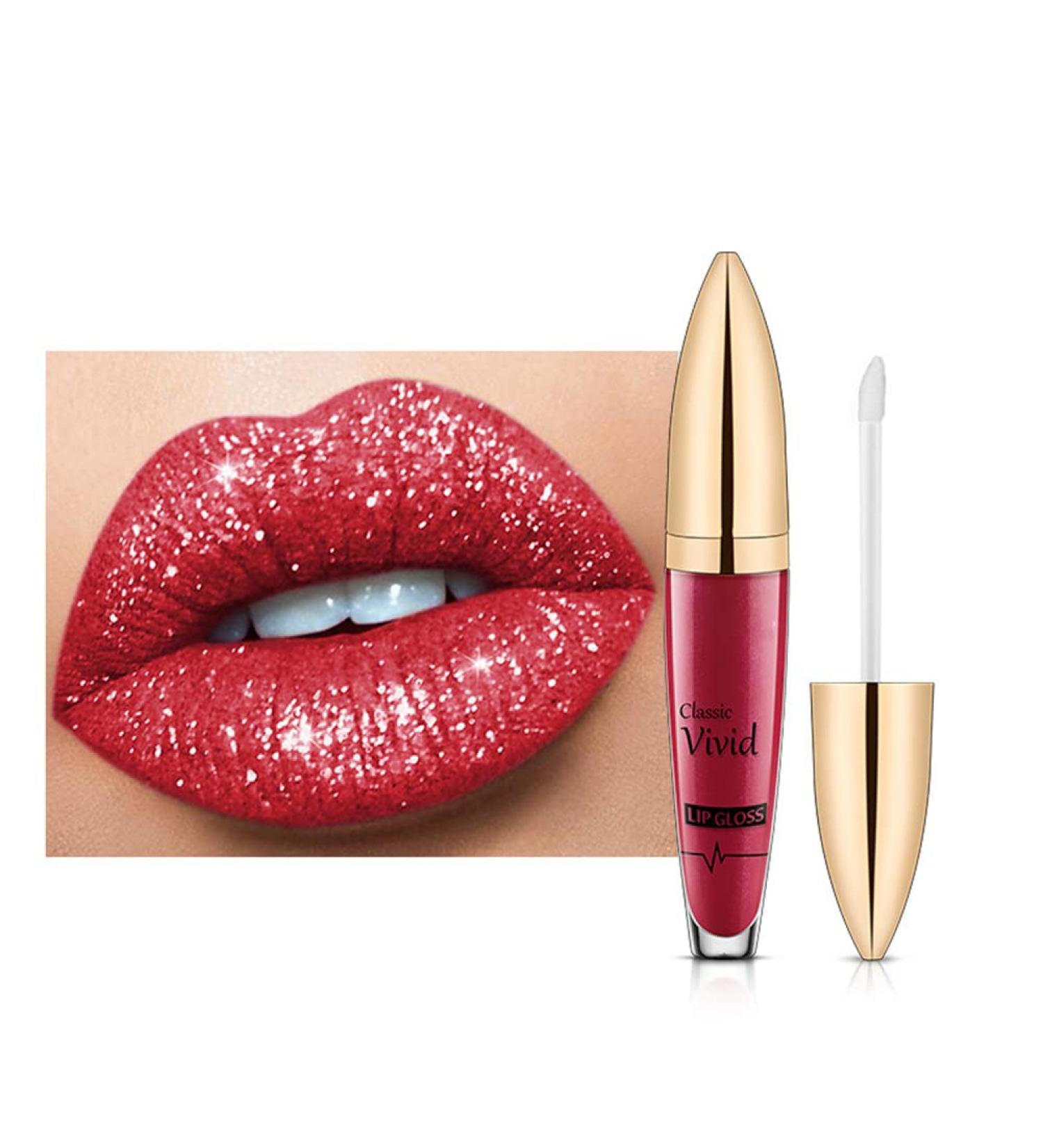  Katutude Diamond Metallic Lipstick Liquid Shimmer Water Resistant Long Lasting Ink Non-stick Lip Cutter Gloss for Women Girls Cosmetic Makeup - Buy Online on GoSupps.com