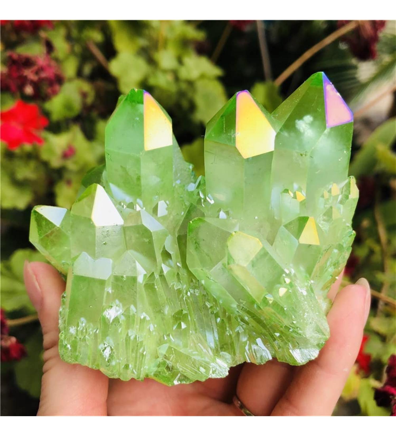 Home Decoration Natural Crystal Quartz Flame Aura Quartz Crystal Cluster Ore Specimens Random delivery Stones kaixun (Color : Light Green Size : 100-130g) 100-130g Light Green - Buy Online on GoSupps.com