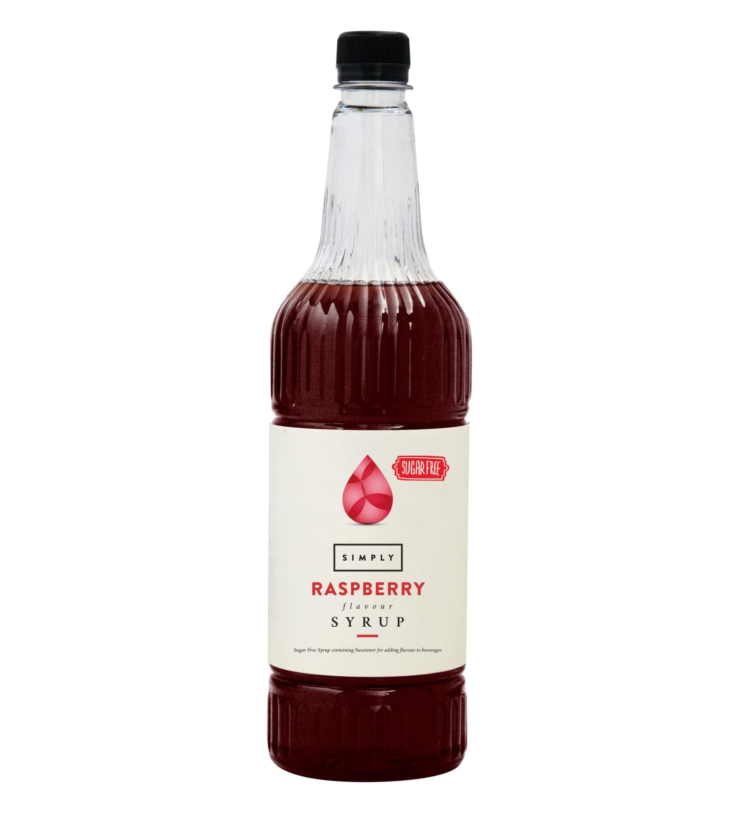 Simply Sugar Free Raspberry Syrup - Low Calorie, Vegan & Nut Free (1 Litre) - Buy Online on GoSupps.com