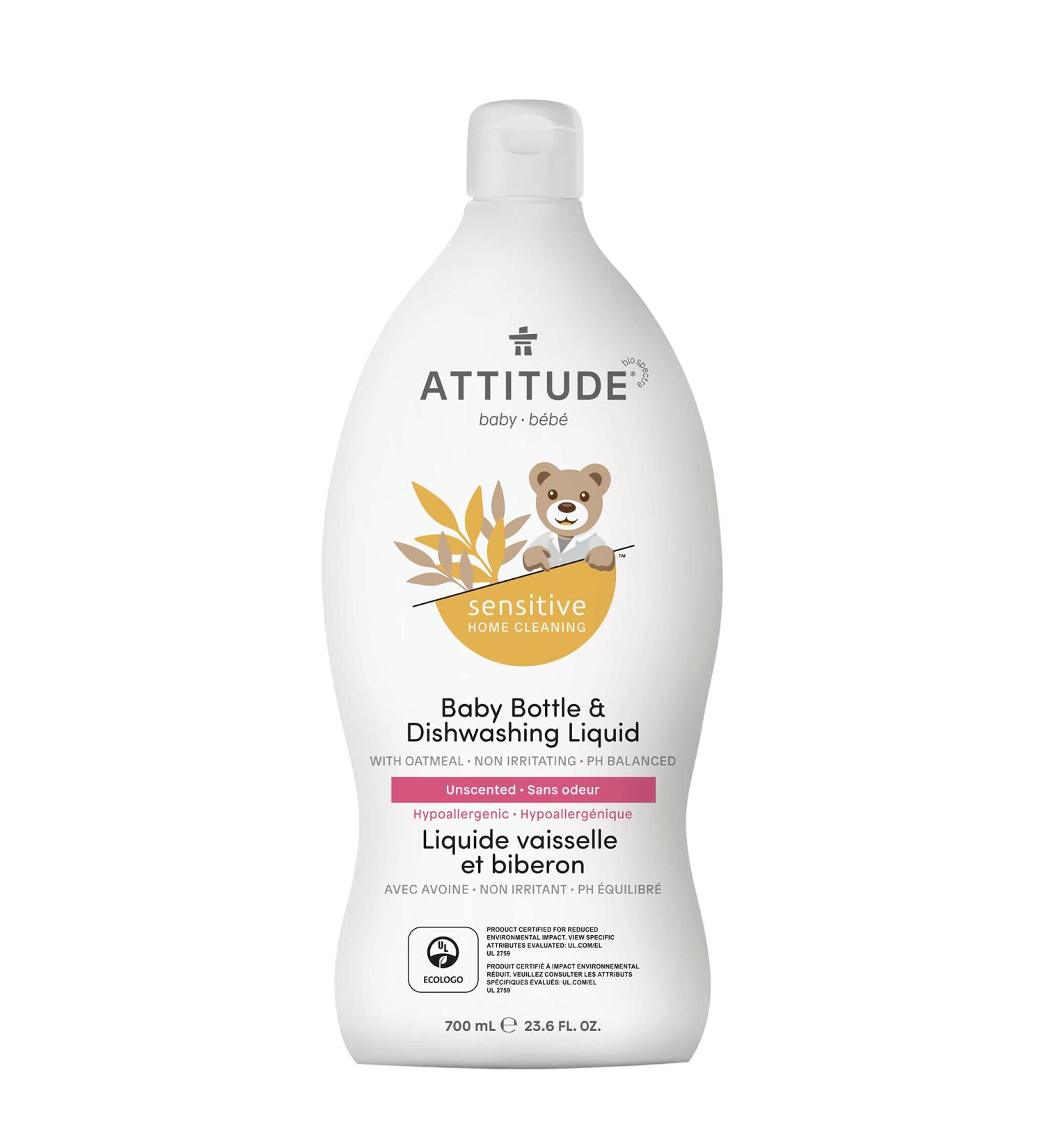 ATTITUDE Baby Natural Bottle & Dishwashing Liquid 23.6 fl oz - Eco-Friendly Baby Care - Buy Online on GoSupps.com