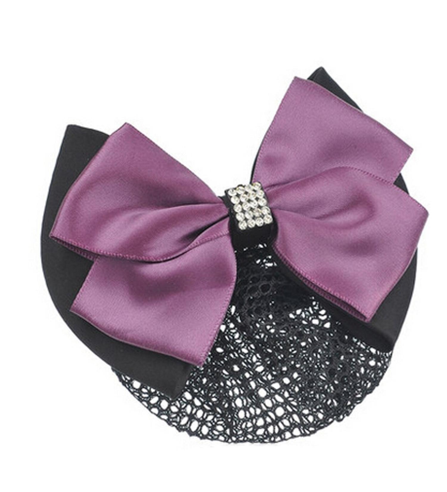 Bowknot Snood Net Net Hair Clip Net Hair Clip Barrette Hairnet Ladies Hair Pin Bowtie Barrette Hair Clip Snood Net Purple