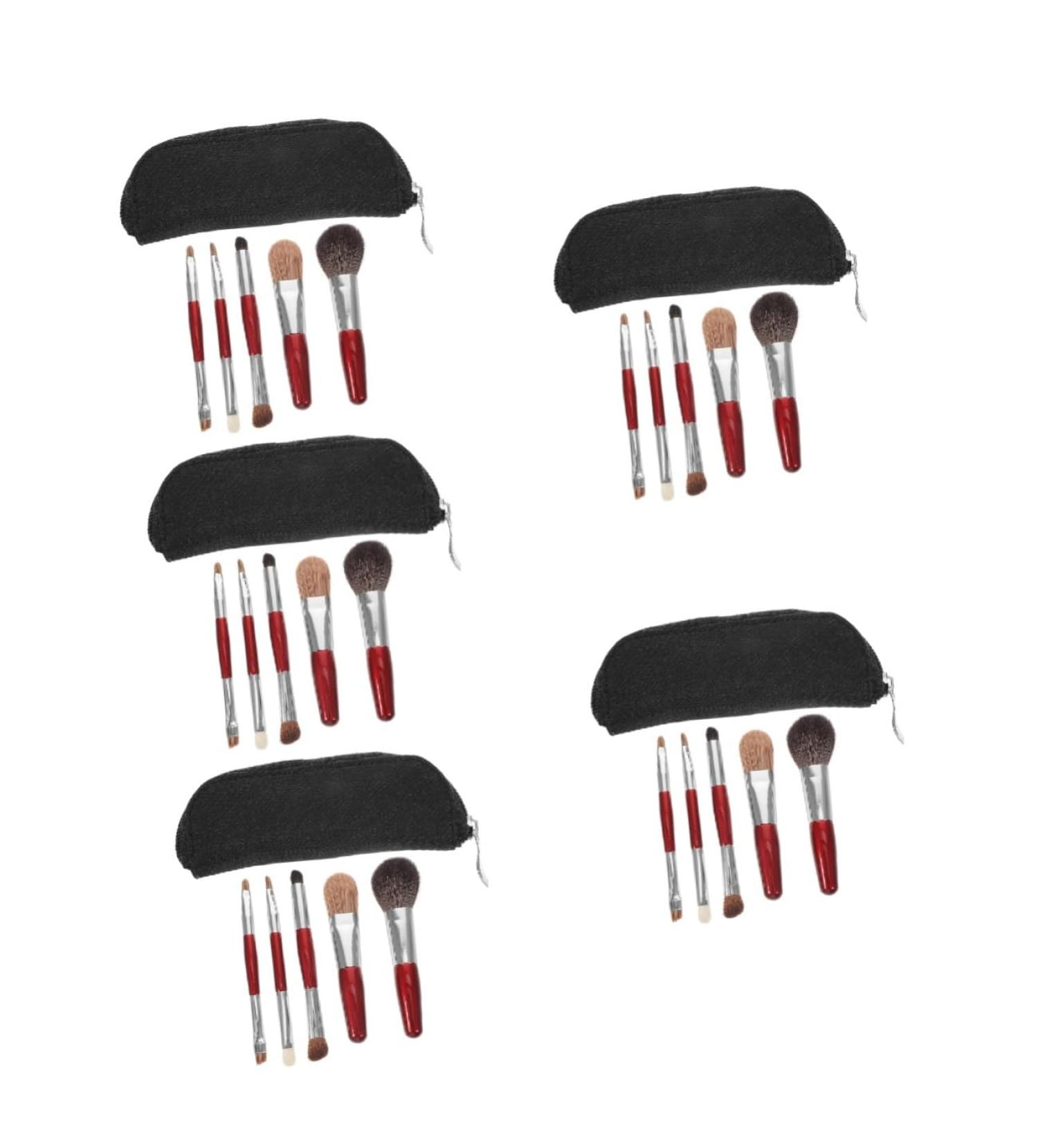 NOLITOY 5 Sets Makeup Brush with Bag - Premium Eyeshadow Blush & Cosmetic Applicators for Flawless Beauty | International Shipping Available - Buy Online on GoSupps.com