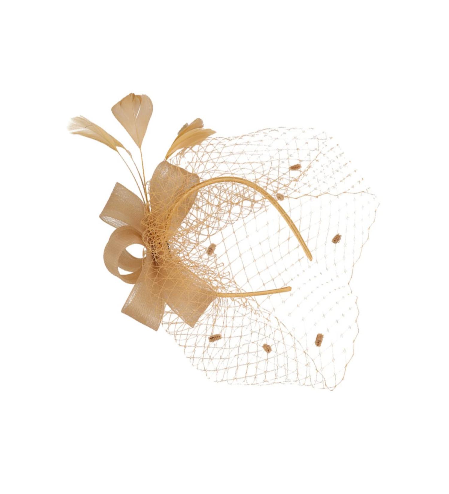 TOVINANNA 1pc Mesh Head Flower Woman Headwear Feather Hair Band Hair Supply Wedding Headwear Feather Hairpin Hair Accessory Women Headdress Female Party Headdress Bridal Headdress One Size Golden - Buy Online on GoSupps.com