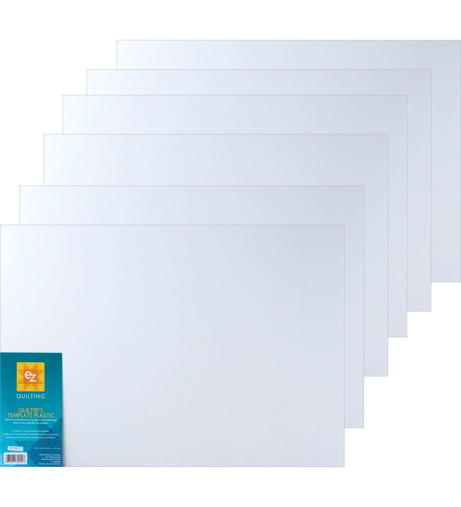 Bundle of EZ International Quilting by Wrights Blank Plastic Template Sheets, 12in x 18in (6 Sheets)