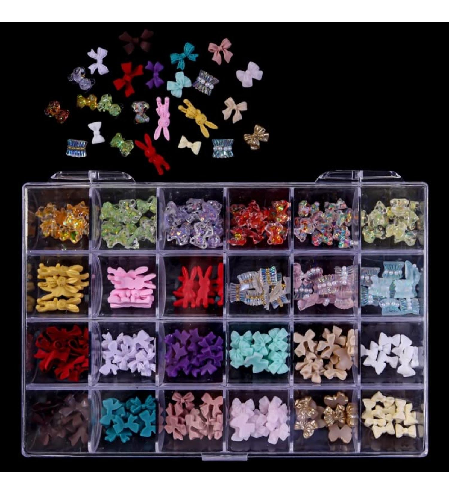 24 Grids Luxury 3D Nail Charms Studs Nail Rhinestones Gems Nail Art 3D Rhinestones Crafts Diamonds Crystal Jewels Stones Decorative Nail Element - Buy Online on GoSupps.com