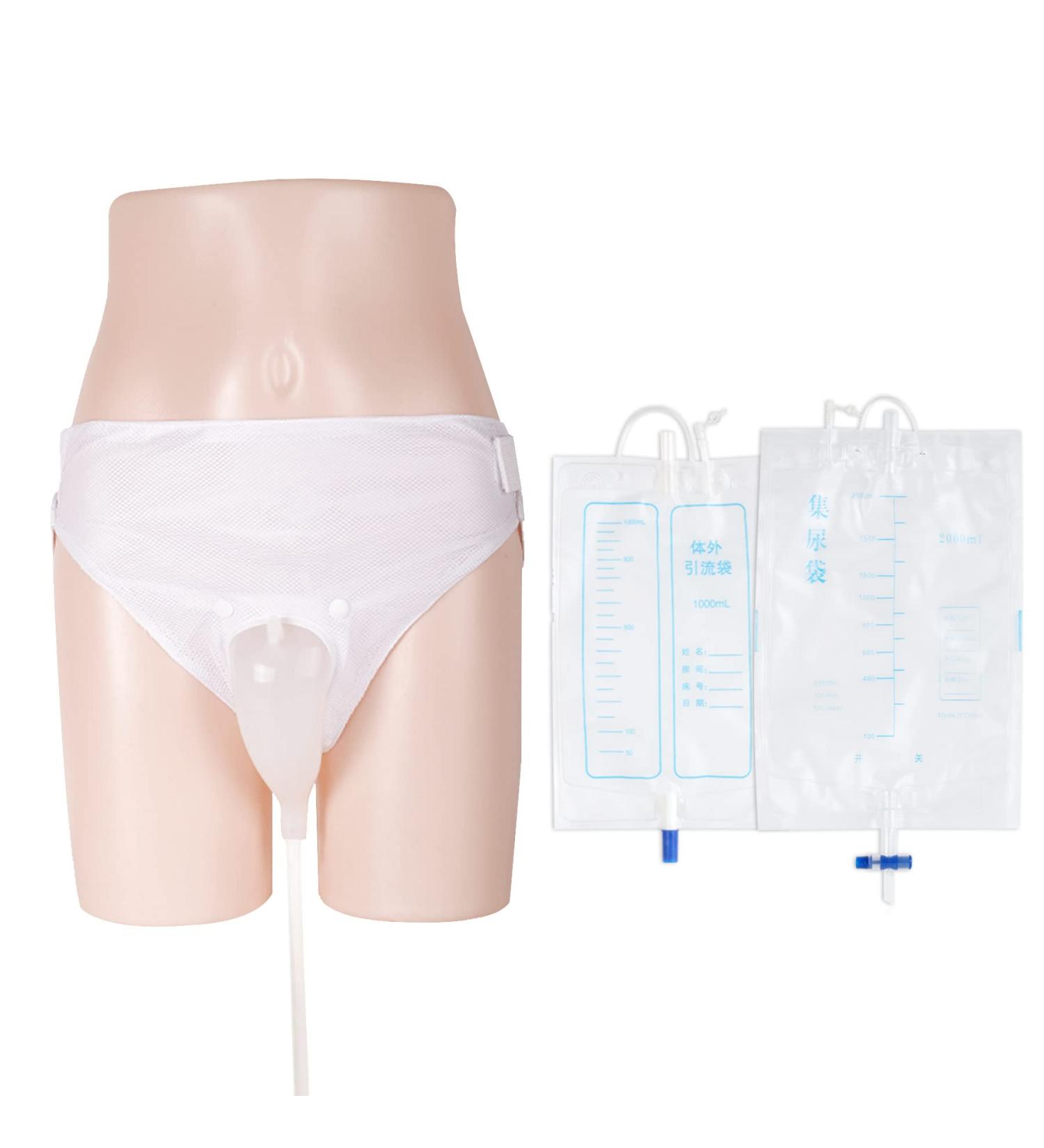 Buy Male Urinary Drainage Bag System | Portable & Reusable 2000mL Incontinence Pants for Men | Easy to Clean & Flexible - Buy Online on GoSupps.com