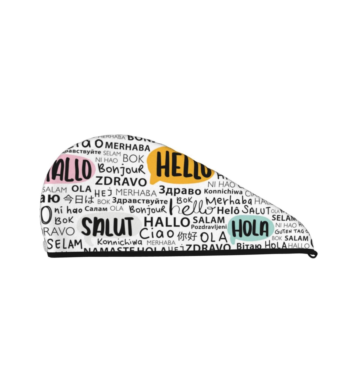 Hello Microfiber Hair Towel | Super Absorbent Coral Velvet Wrap for Women | Quick Dry Cap for Long Curly & Thick Hair | International Shipping - Buy Online on GoSupps.com