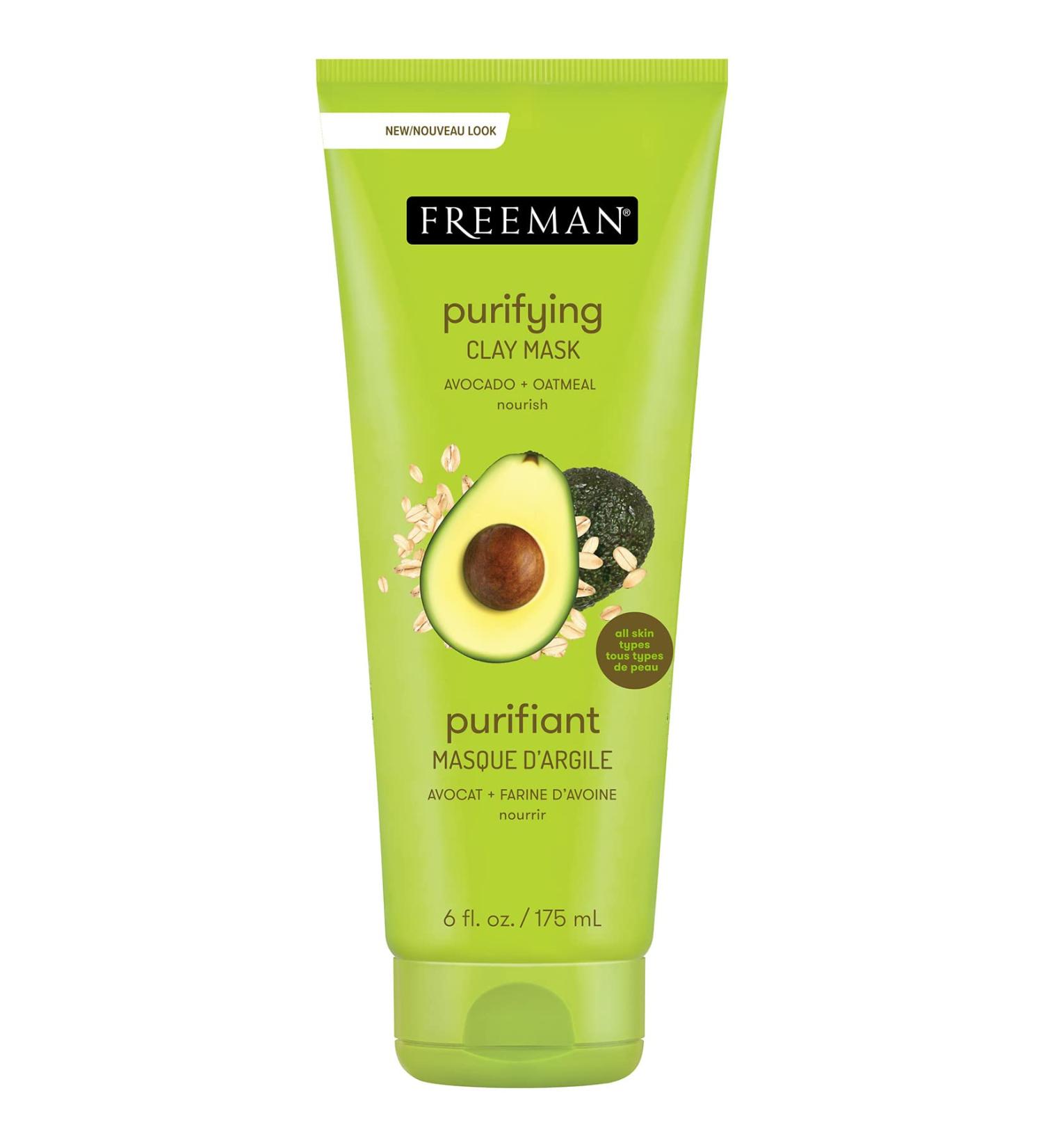 Freeman Avocado & Oatmeal Clay Face Mask 6 oz - Hydrating Facial Masque (Pack of 1) - Buy Online on GoSupps.com