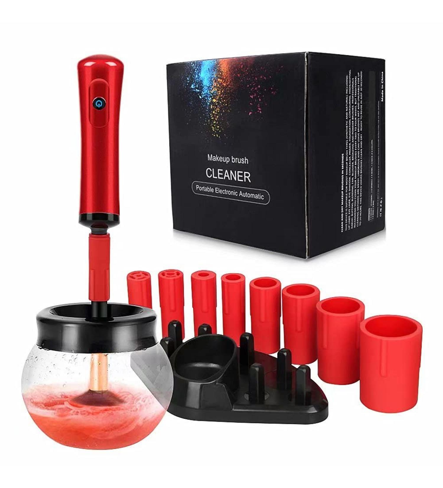 Automatic Electric Makeup Brush Cleaner & Dryer - 8 Sizes Quick Clean & Dry in Seconds - Suitable for All Brushes - Red - Buy Online on GoSupps.com