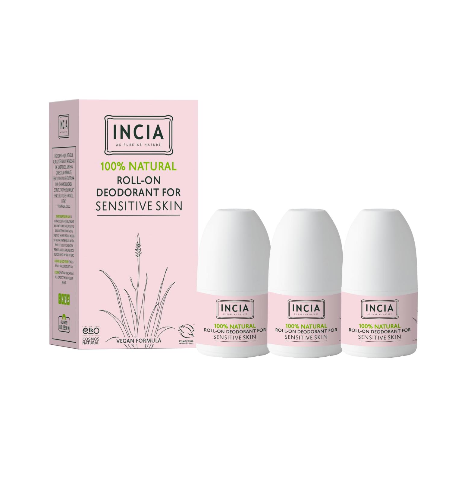 Incia Natural Deodorant | Vegan | Aluminum Free Deodorant for Men and Women | Fresh |Cruelty Free Paraben Free Natural Fragrance (Sensetive Pack of 3) Sensitive 1.76 Fl Oz (Pack of 3) - Buy Online on GoSupps.com