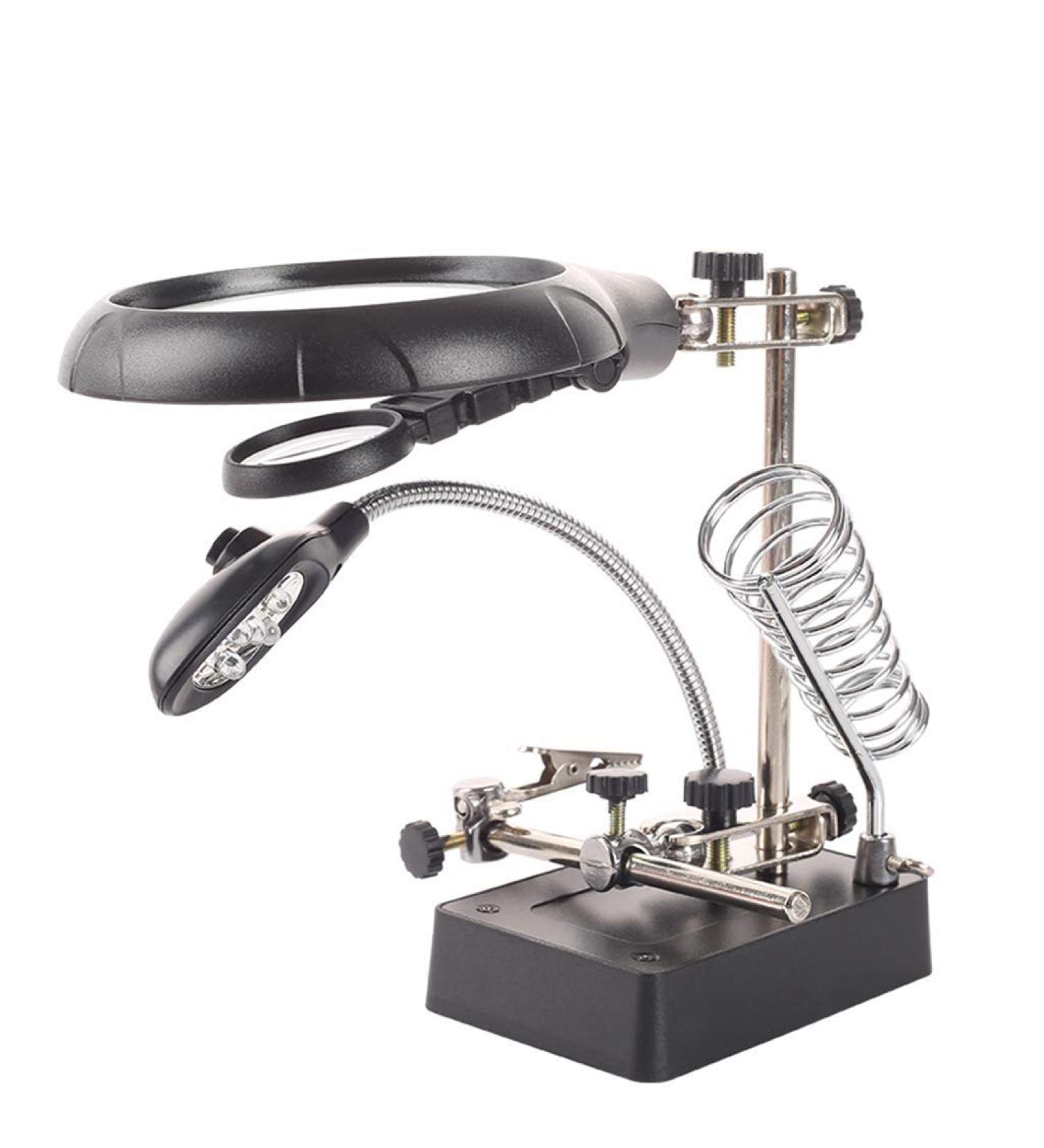 Metal Magnifier 10 Times with LED Lights Multi-Function Motherboard Repair Workbench 5 Times HD Repair Station Mobile Phone Repair Magnifier Lamp Hand-Carved Good Times - Buy Online on GoSupps.com