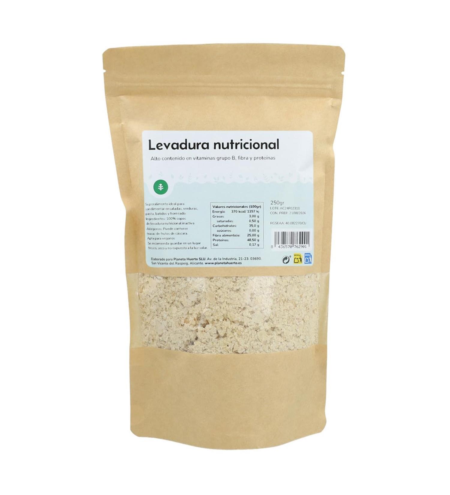 Planet vegetable garden Organic nutritional yeast 250 g with a high food value in vitamins of group B proteins fibers and minerals ecological organic and organic food