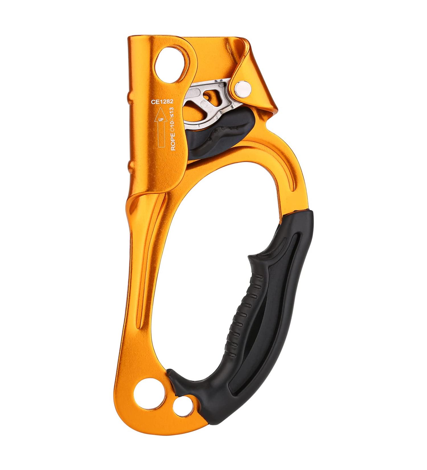 Ubaymax Climbing Hand Ascender - Outdoor Climbing Gear for 10-13mm Rope | Right/Left Hand Stowing Clamp - Yellow - Buy Online on GoSupps.com