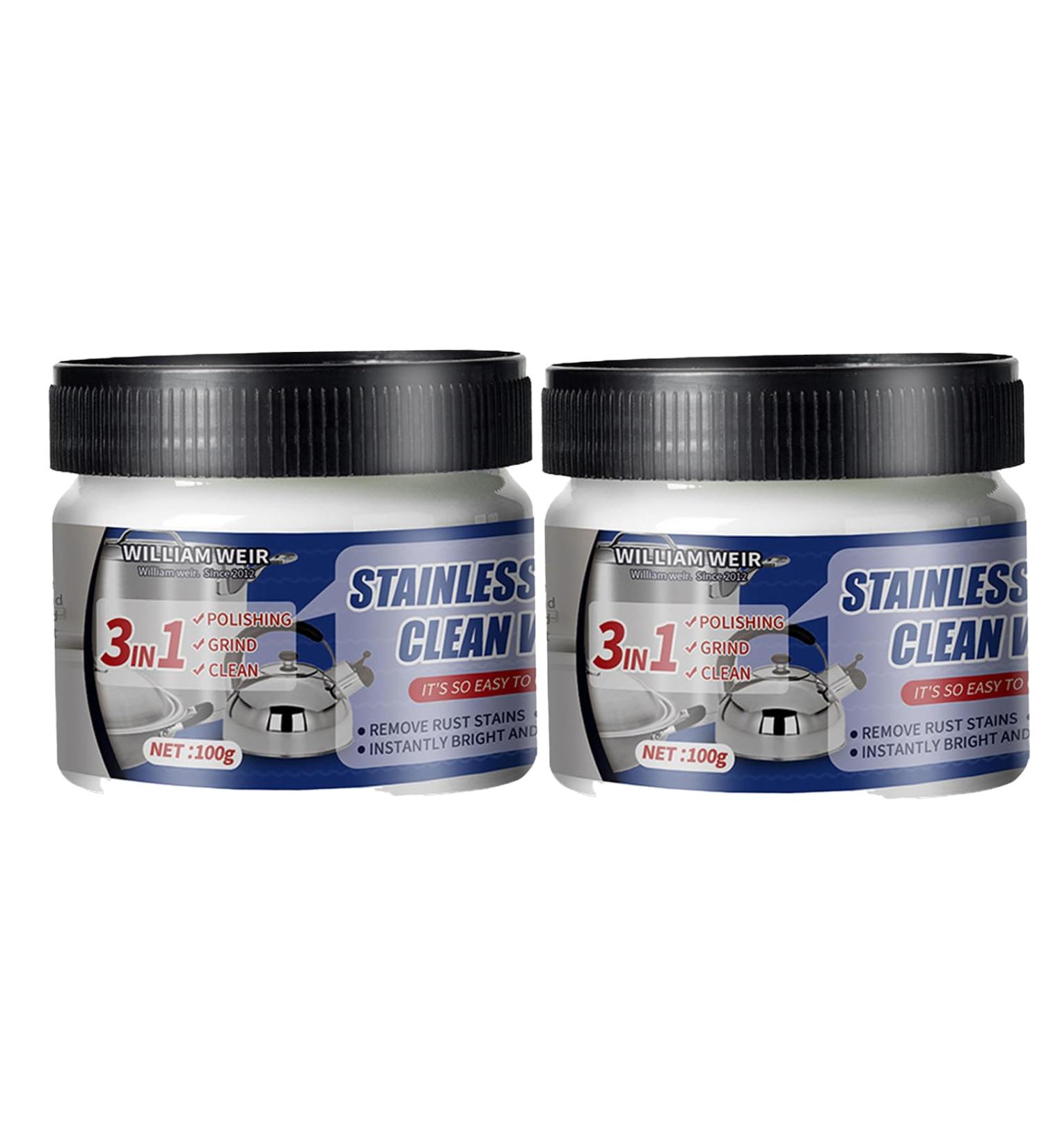 Metal Polish Cream Scratch Remover and Cleaner Stainless Steel Cleaning Wax Stain Removal Multifunctional Rust Remover for Stainless Steel Aluminum Brass Copper Gold Long Lasting Shine 200g - Buy Online on GoSupps.com