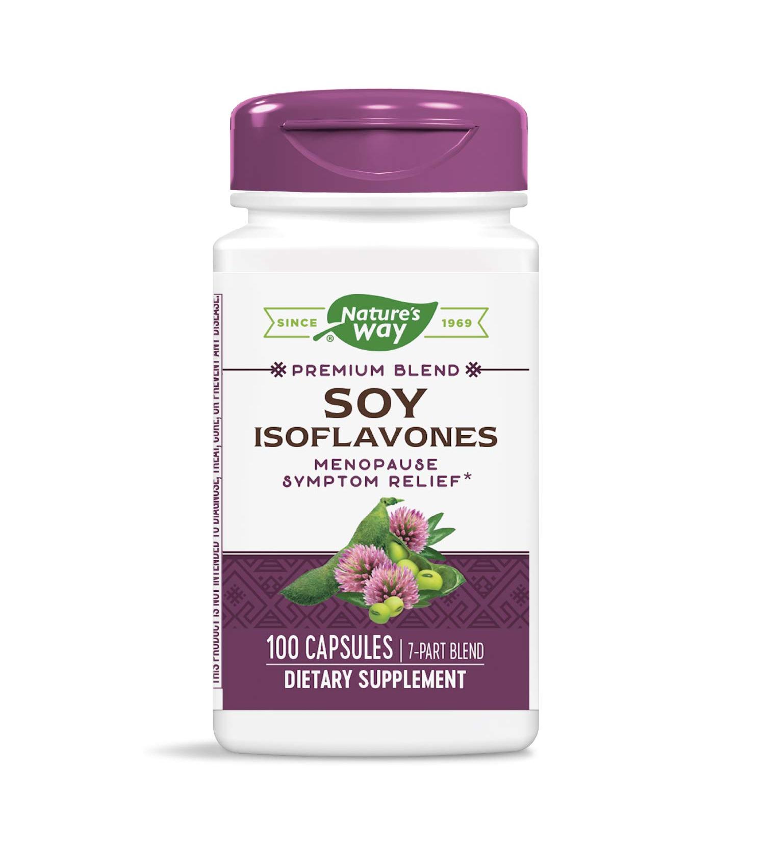 Nature's Way Soy Isoflavones 100 Capsules - Supports Hormonal Balance & Wellness - Buy Online on GoSupps.com