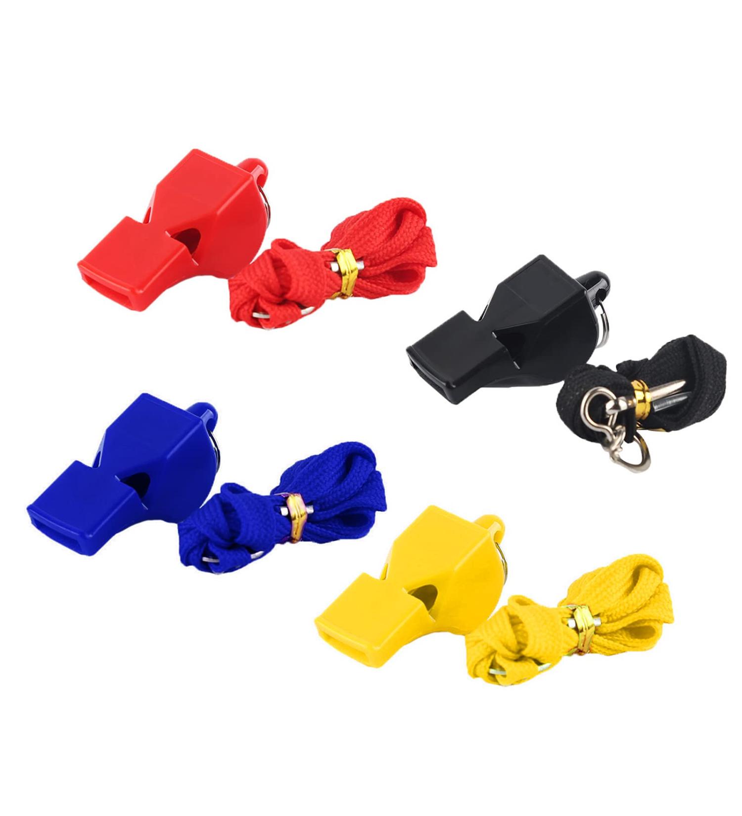 Yoezuo Pipe with Lanyard - 4 Colorful Plastic Whistles for Sports & PE | Football School Activities - Buy Online on GoSupps.com