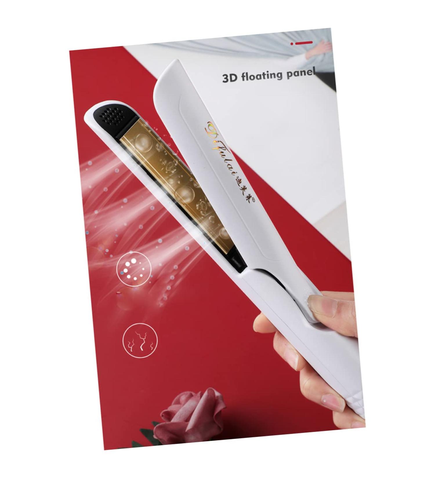 FOYTOKI 1pc Hair Curler Hair Straightener Brush Curling Wand Hair Straightening Comb Electric Hot Comb White US Plug White - Buy Online on GoSupps.com