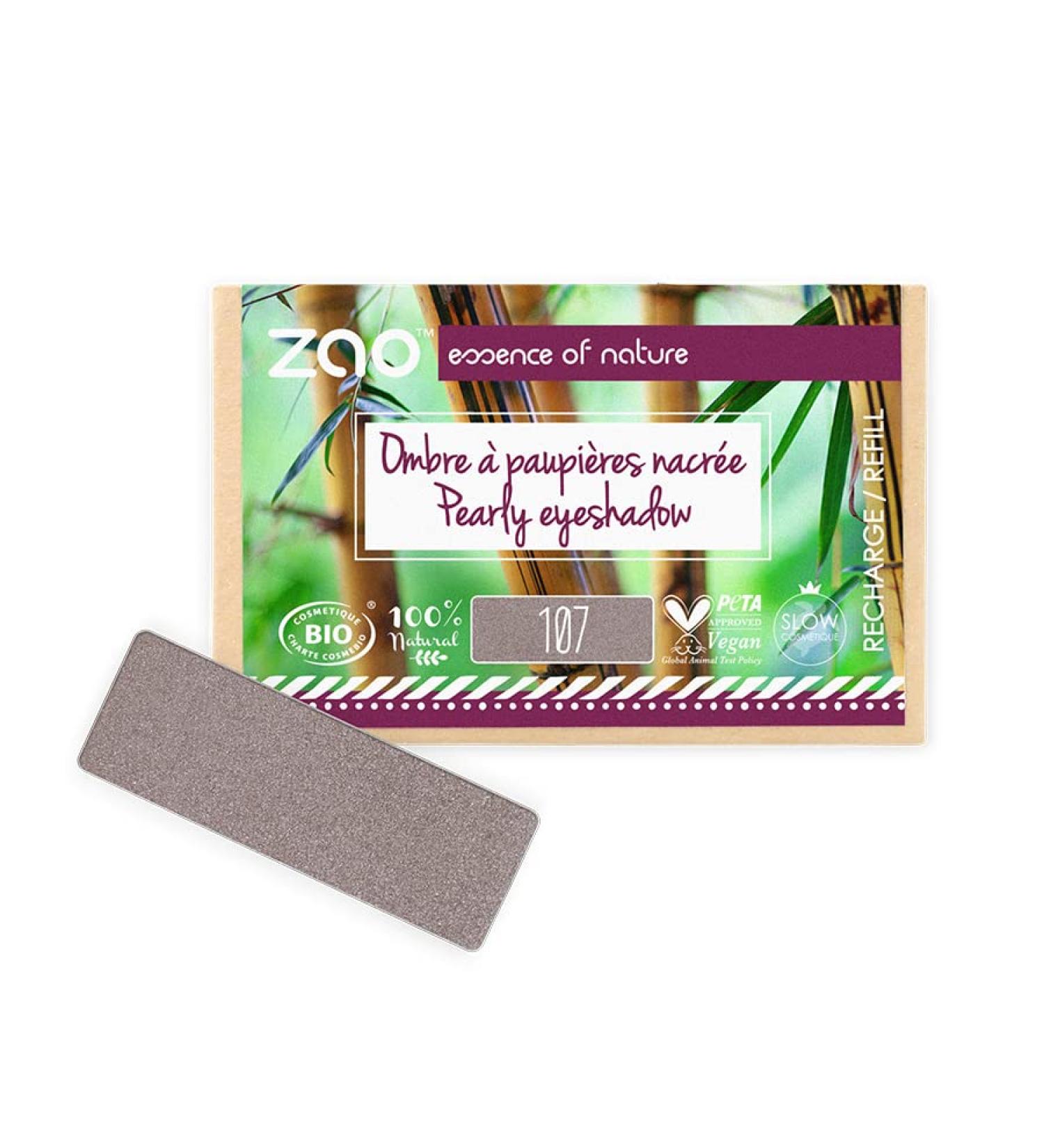 ZAO essence of nature ZAO essence of nature - Pearlescent Rectangle Eyeshadow Refill 107 Brown Grey - 1.3g