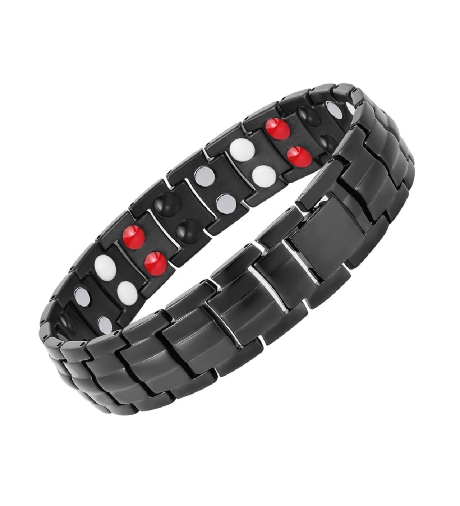 Shop Jitnga Titan Magnetic Bracelet - Stylish Black Stone Design for Men & Women - Unisex Fashion Jewelry - Buy Online on GoSupps.com