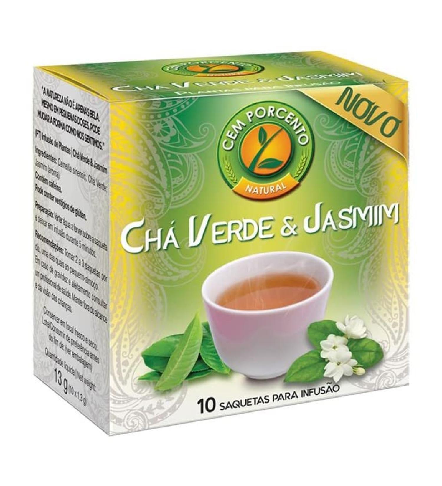 Cem Porcento - Green Tea and Jasmine - 8 x 10 teabags (total: 80 teabags)