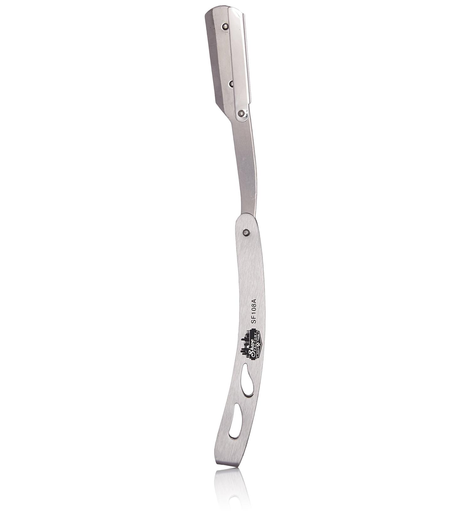 Buy Shaving Factory Metal Straight Edge Barber Razor - Silver | Premium Quality for a Smooth Shave - International Shipping Available - Buy Online on GoSupps.com