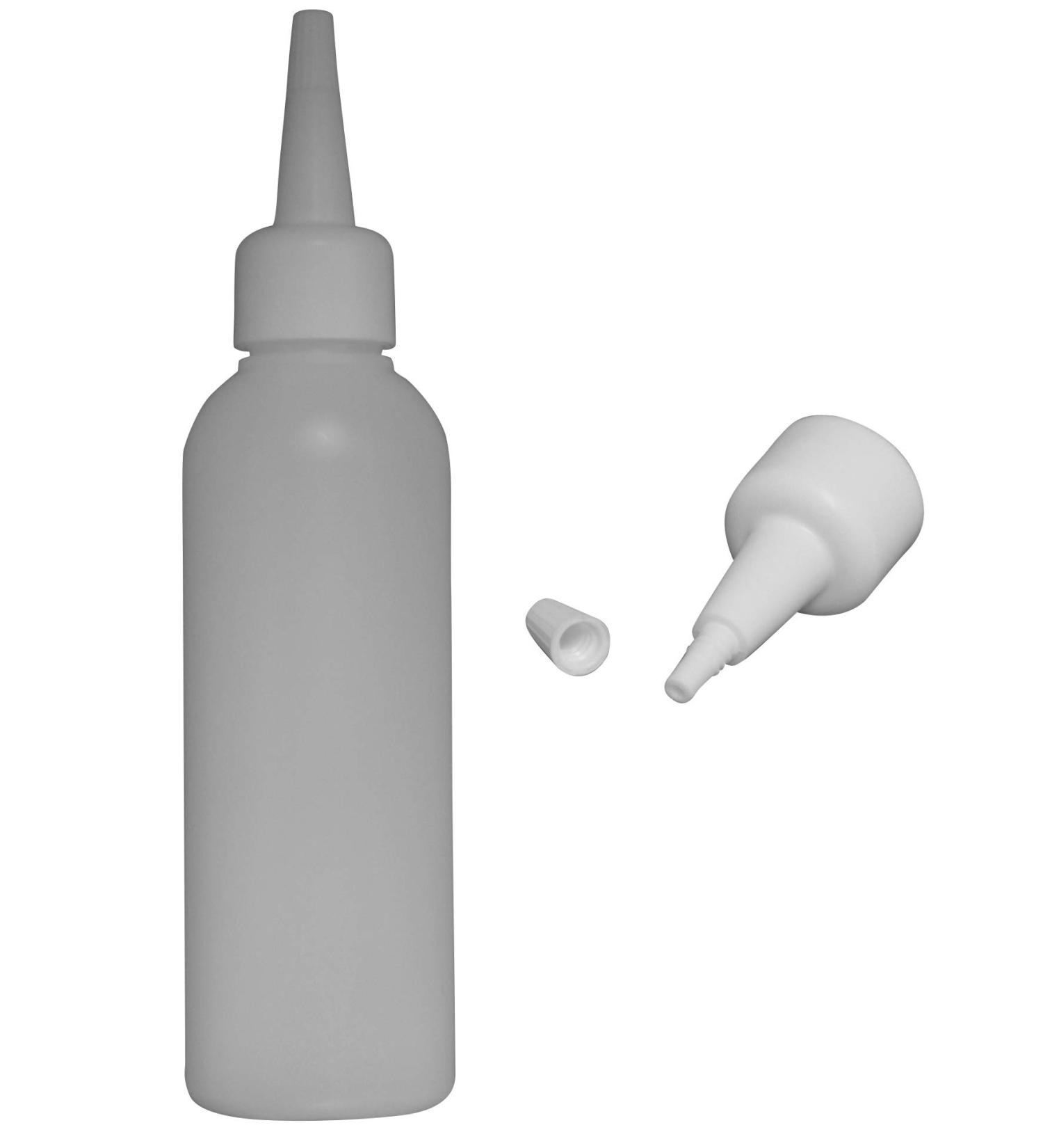 Vanander 6 pieces HD-PE bottles 100 ml with white splash-empty bottle of plastic bottle plastic bottle Spray bottle Liquid squeezing bottle with carrier tip for filling and mixing