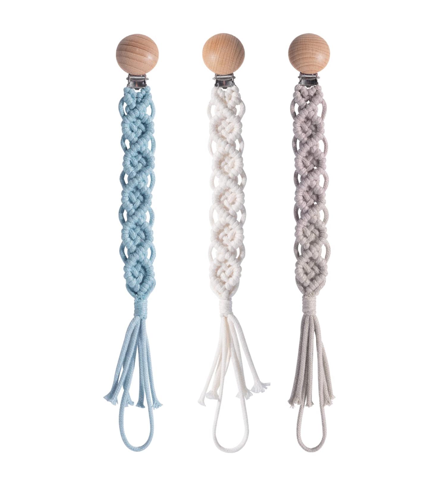 Symbolife Boho Pacifier Clip - Handmade Braided Cotton Holder Leash for Boys and Girls | Unisex Baby Shower & Birthday Gift - Buy Online on GoSupps.com