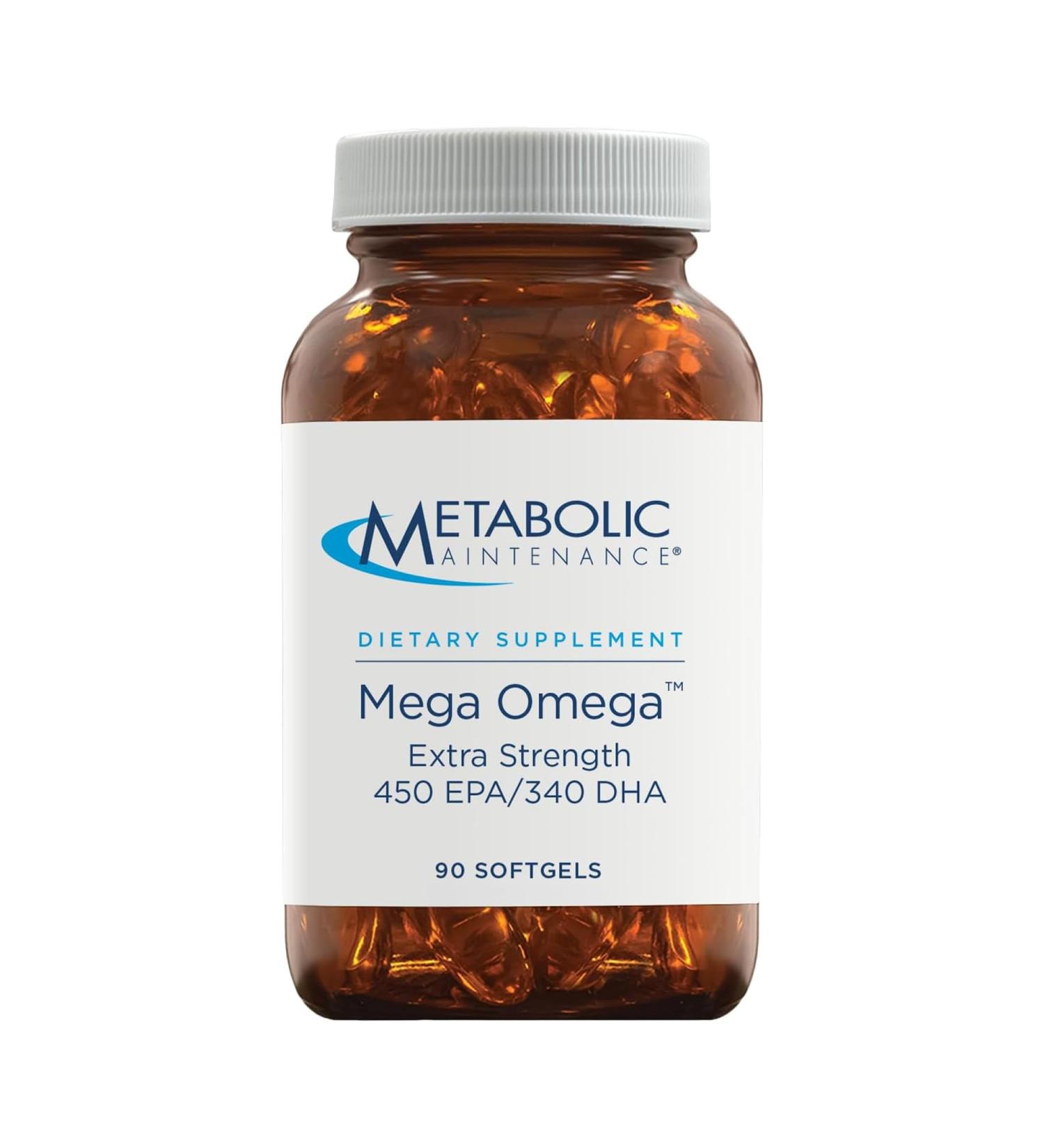 Metabolic Maintenance Mega Omega Extra Strength - EPA DHA Omega 3 Supplement 1000mg Concentrated Fish Oil - Heart Immune + Neurological System Support (90 Softgels) - Buy Online on GoSupps.com