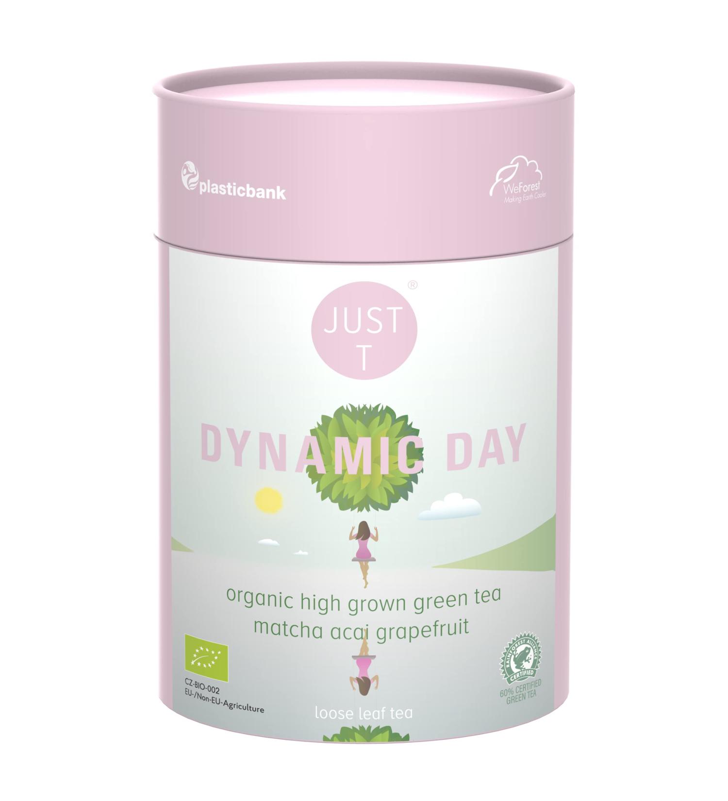 Dynamic Day Loose Leaf Tea 125g | Organic Green Tea with Acai & Grapefruit | Premium High-Grown Blend in Tin - Buy Online on GoSupps.com
