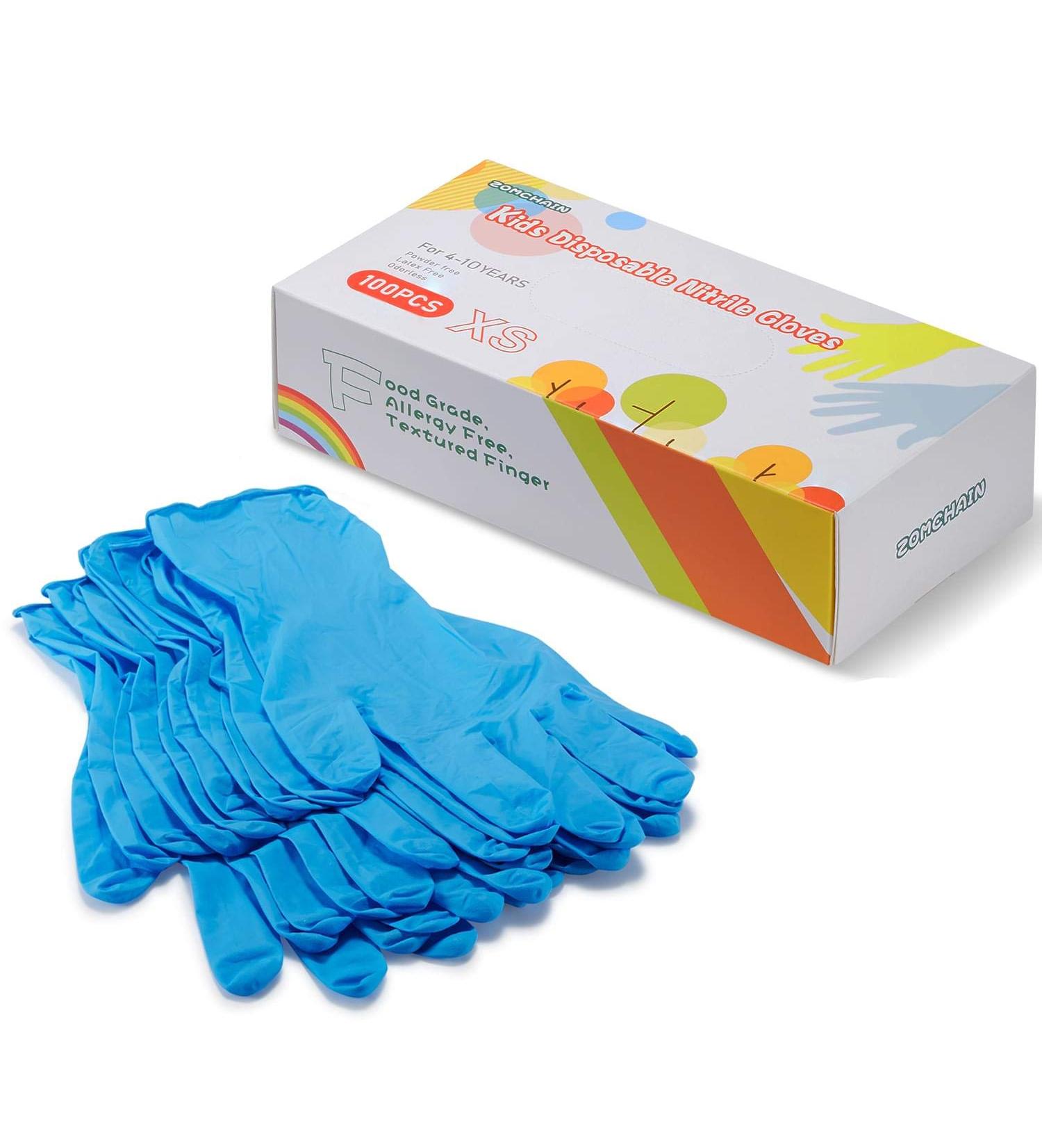 Nitrile Gloves Kids Gloves Disposable  Nitrile Gloves for 4-10 Years - Latex Free  Powder Free - for Kids Festival Preparation  Crafting  Painting  Gardening- Blue - Buy Online on GoSupps.com