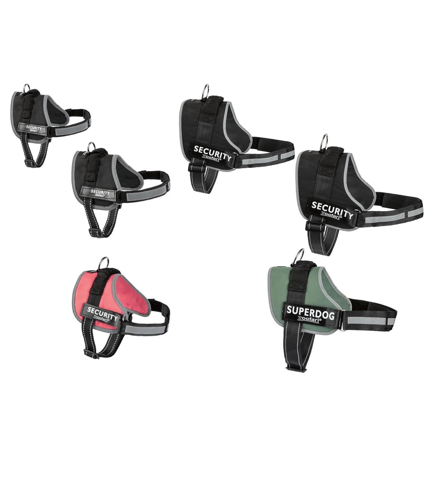 Zoofari Dog Harness Adjustable Chest and Belly Belt Dog Vest Reflective (L Black) (Black - M)