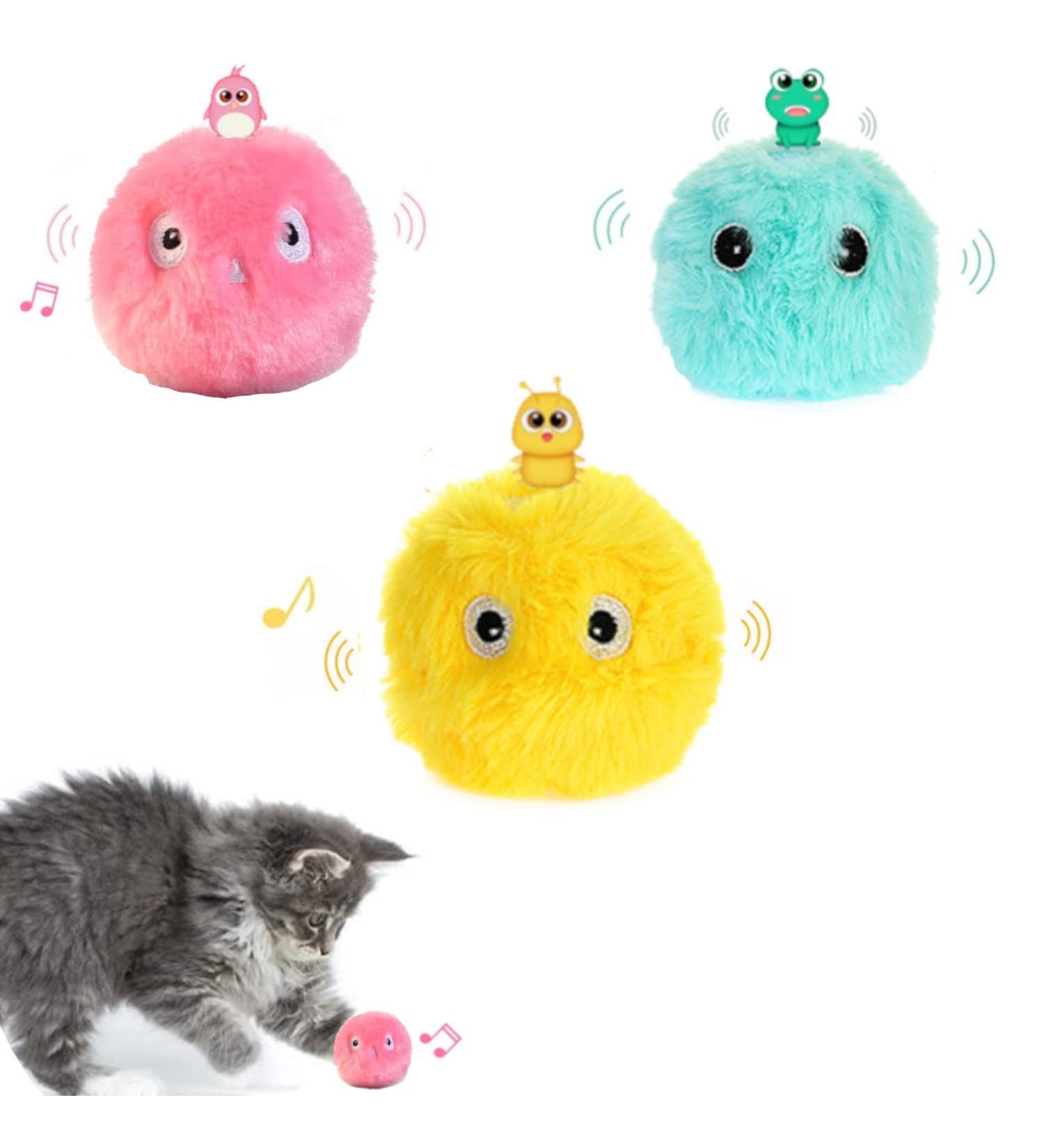 PUPPBUDD 3 Cat Toys with Catnip - Interactive Electric Cat Balls with Sound | Fun Play Set for Cats - Buy Online on GoSupps.com