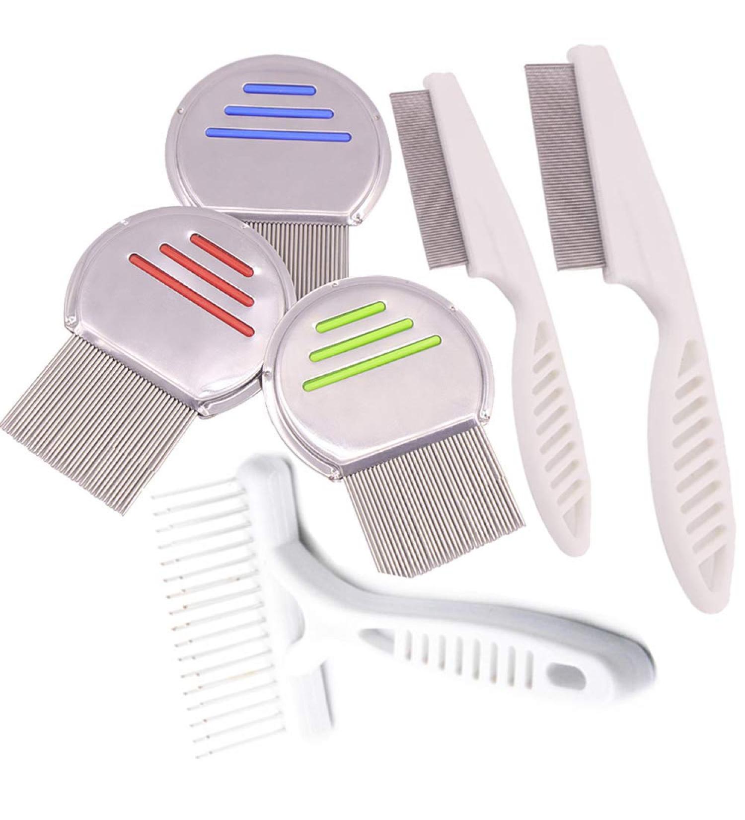 Qtopun Nits Free Lice Comb - Stainless Steel Louse & Flea Comb for Dogs & Cats (6 Pack) | Quality Pet Grooming Tool - Buy Online on GoSupps.com