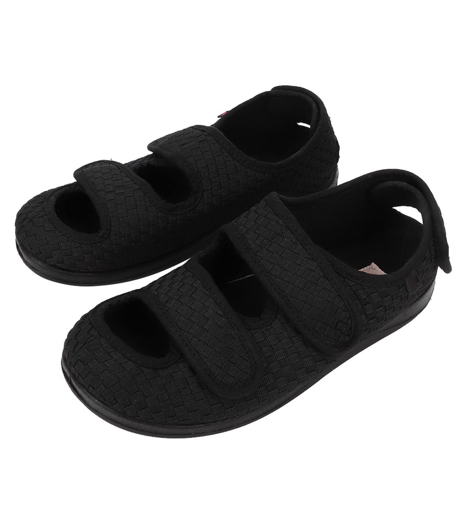 KXSM Unisex Diabetic Slippers - Adjustable Edema Swollen Slippers for Bunions and Hammer Toes - Lightweight Extra Wide Sandals - Black 41 - Buy Online on GoSupps.com